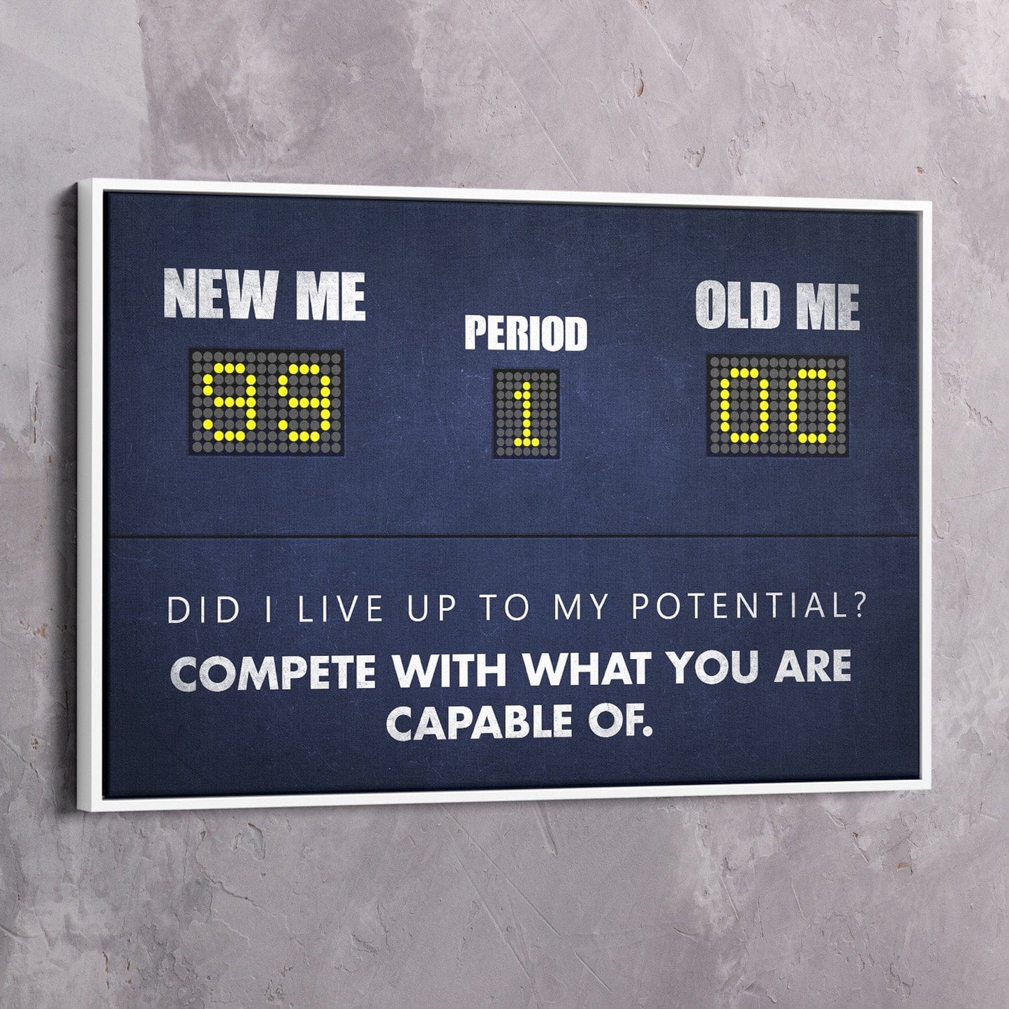 Compete with What You Are Capable of Scoreboard - Michael Jordan Inspired Quote Wall Art | Inspirational Wall Art Motivational Wall Art Quotes Office Art | Impaktiv Exclusive Canvas Art Landscape