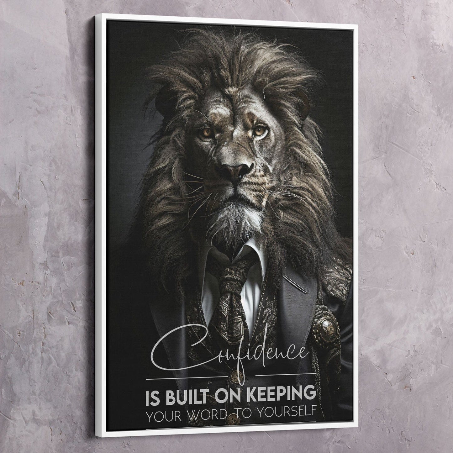 Confidence is Built on Keeping Your Word to Yourself Wall Art | Inspirational Wall Art Motivational Wall Art Quotes Office Art | Impaktiv Exclusive Canvas Art Portrait