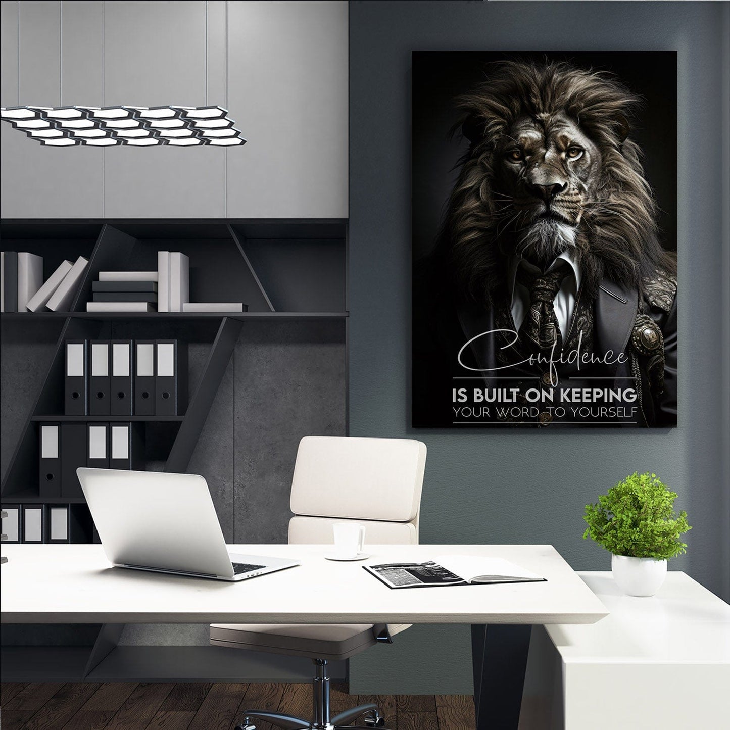 Confidence is Built on Keeping Your Word to Yourself Wall Art | Inspirational Wall Art Motivational Wall Art Quotes Office Art | Impaktiv Exclusive Canvas Art Portrait