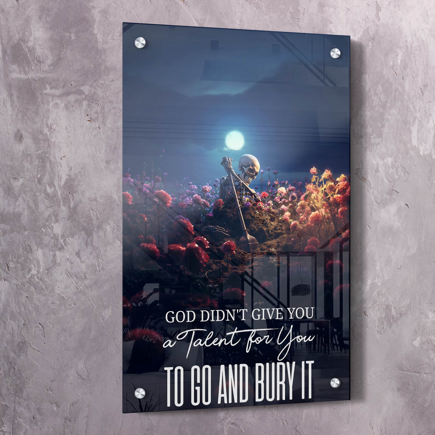 Don't Bury Your Talent Wall Art | Inspirational Wall Art Motivational Wall Art Quotes Office Art | Impaktiv Exclusive Canvas Art Portrait