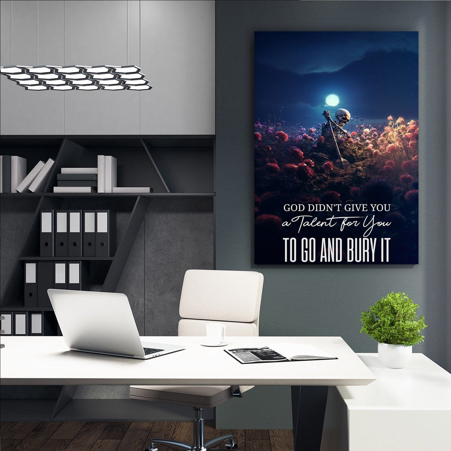 Don't Bury Your Talent Wall Art | Inspirational Wall Art Motivational Wall Art Quotes Office Art | Impaktiv Exclusive Canvas Art Portrait