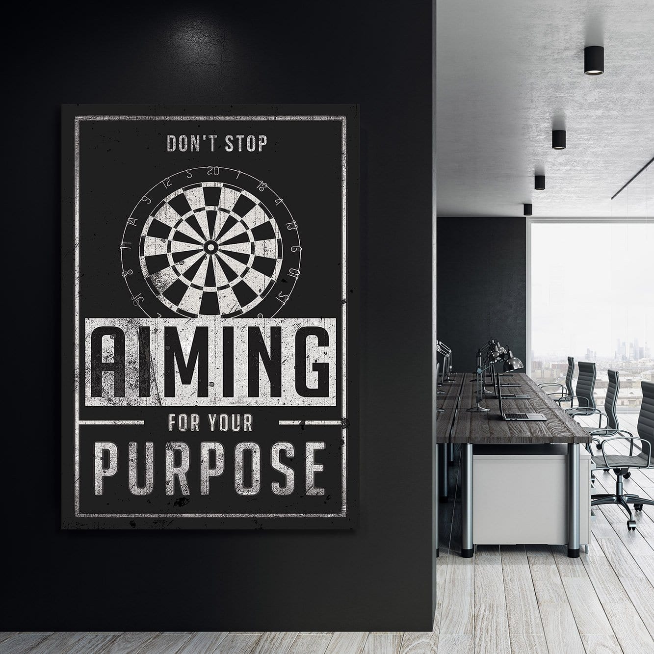 Don't Stop Aiming Wall Art | Inspirational Wall Art Motivational Wall Art Quotes Office Art | Impaktiv Exclusive Canvas Art Portrait