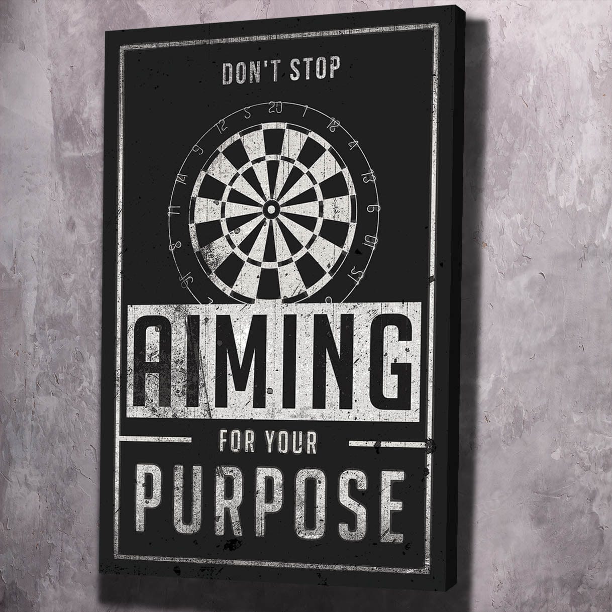 Don't Stop Aiming Wall Art | Inspirational Wall Art Motivational Wall Art Quotes Office Art | Impaktiv Exclusive Canvas Art Portrait