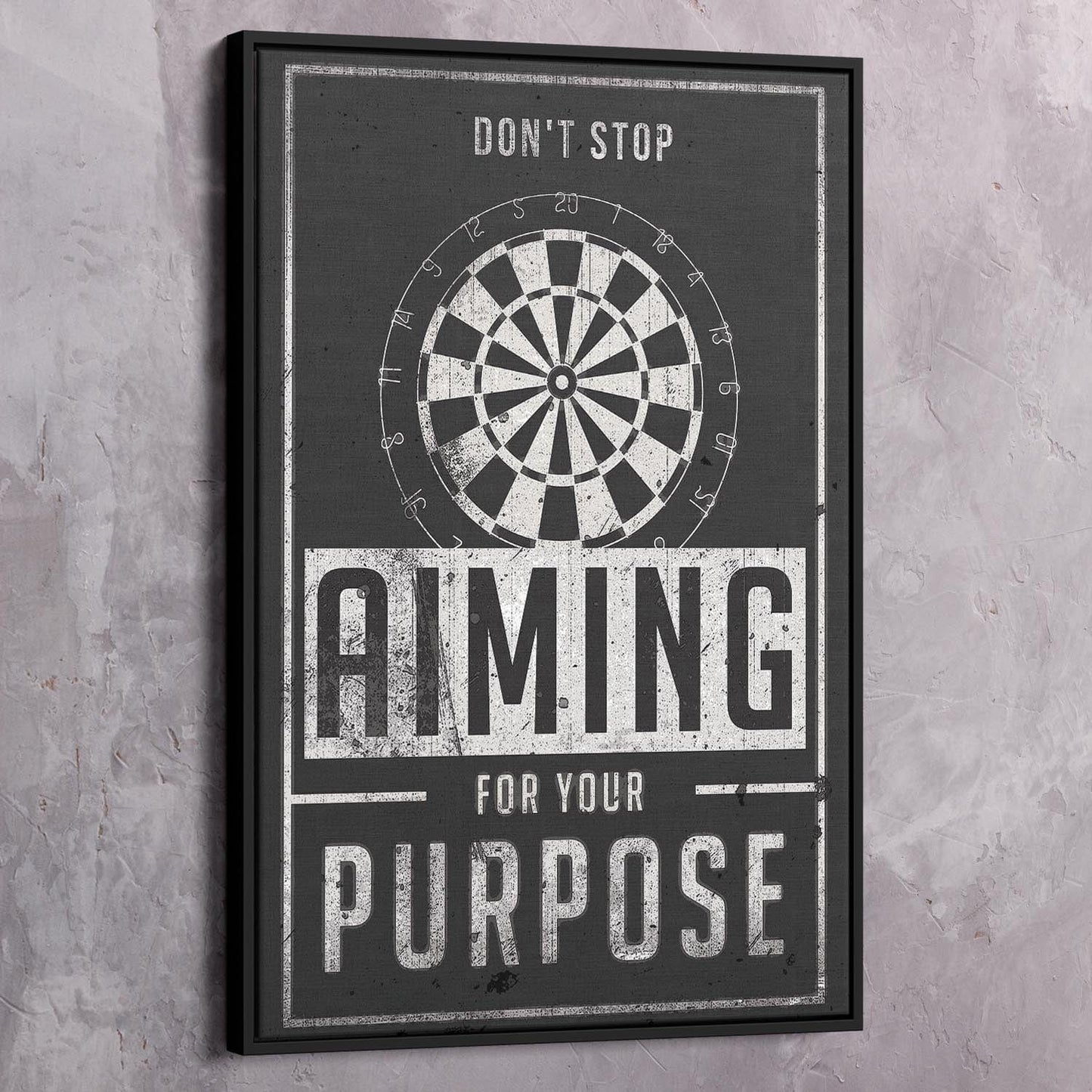 Don't Stop Aiming Wall Art | Inspirational Wall Art Motivational Wall Art Quotes Office Art | Impaktiv Exclusive Canvas Art Portrait