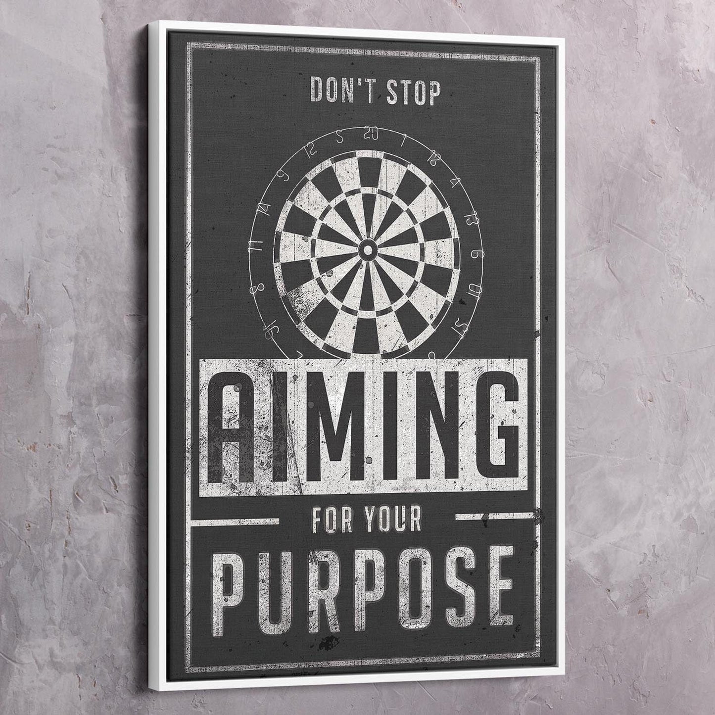 Don't Stop Aiming Wall Art | Inspirational Wall Art Motivational Wall Art Quotes Office Art | Impaktiv Exclusive Canvas Art Portrait