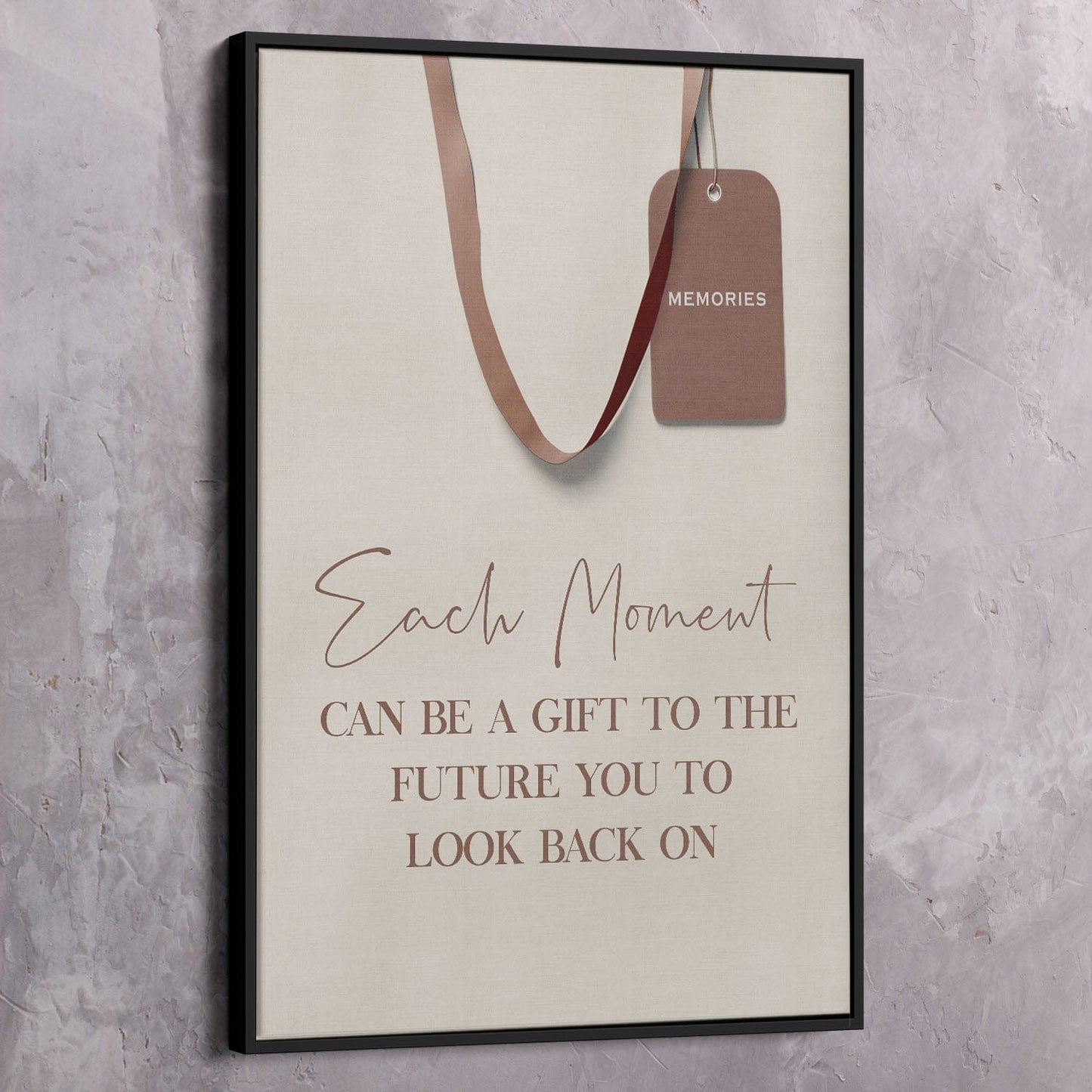 Each Moment Gift Wall Art | Inspirational Wall Art Motivational Wall Art Quotes Office Art | Impaktiv Exclusive Canvas Art Portrait