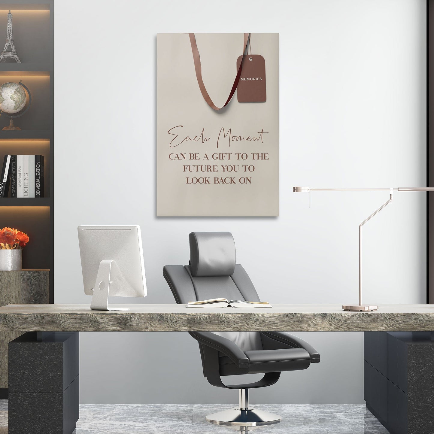 Each Moment Gift Wall Art | Inspirational Wall Art Motivational Wall Art Quotes Office Art | Impaktiv Exclusive Canvas Art Portrait