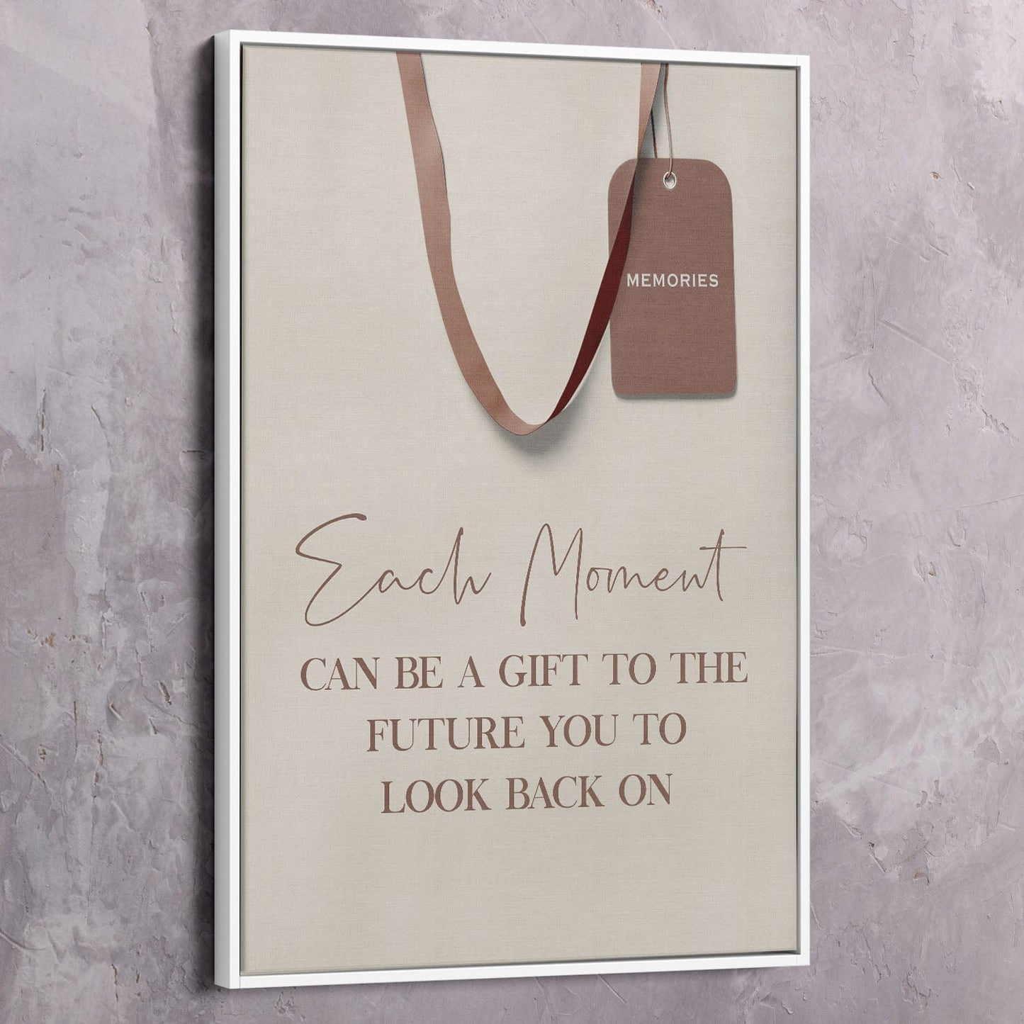 Each Moment Gift Wall Art | Inspirational Wall Art Motivational Wall Art Quotes Office Art | Impaktiv Exclusive Canvas Art Portrait