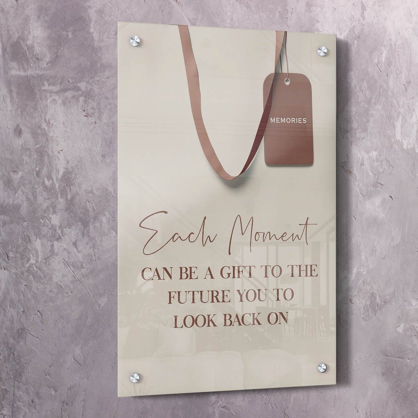 Each Moment Gift Wall Art | Inspirational Wall Art Motivational Wall Art Quotes Office Art | Impaktiv Exclusive Canvas Art Portrait