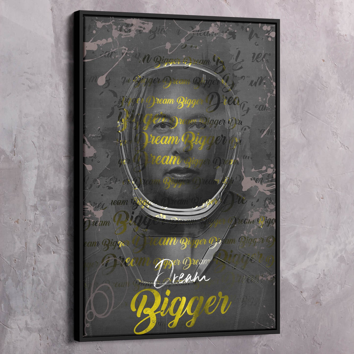 Elon Musk - Dream Bigger Wall Art | Inspirational Wall Art Motivational Wall Art Quotes Office Art | Impaktiv Exclusive Canvas Art Portrait