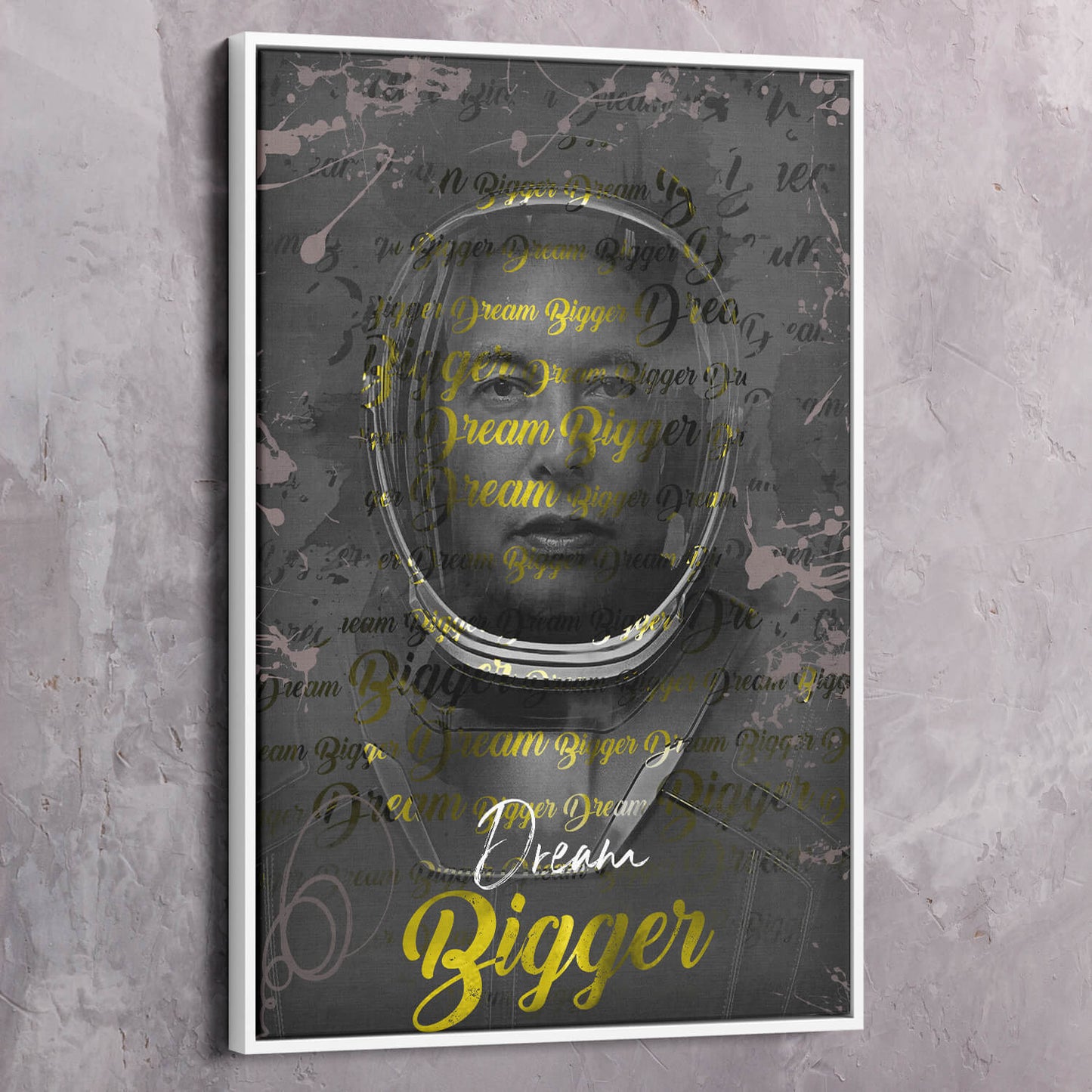 Elon Musk - Dream Bigger Wall Art | Inspirational Wall Art Motivational Wall Art Quotes Office Art | Impaktiv Exclusive Canvas Art Portrait