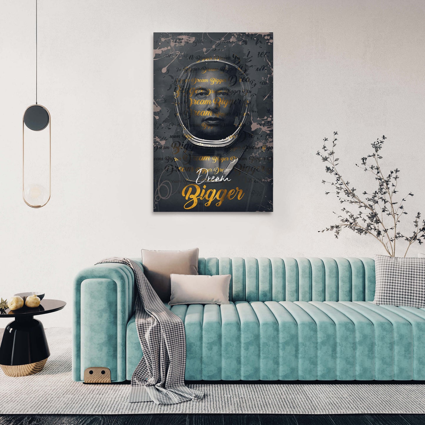 Elon Musk - Dream Bigger Wall Art | Inspirational Wall Art Motivational Wall Art Quotes Office Art | Impaktiv Exclusive Canvas Art Portrait