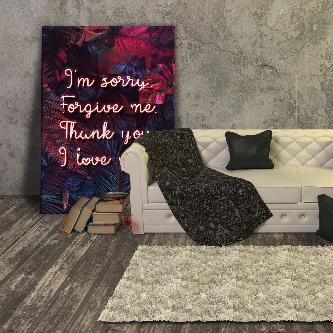 Embrace Healing with Ho'oponopono Prayer Quote Wall Art- Unlock the Power of Repentance, Forgiveness, Gratitude, and Love Canvas Art Portrait
