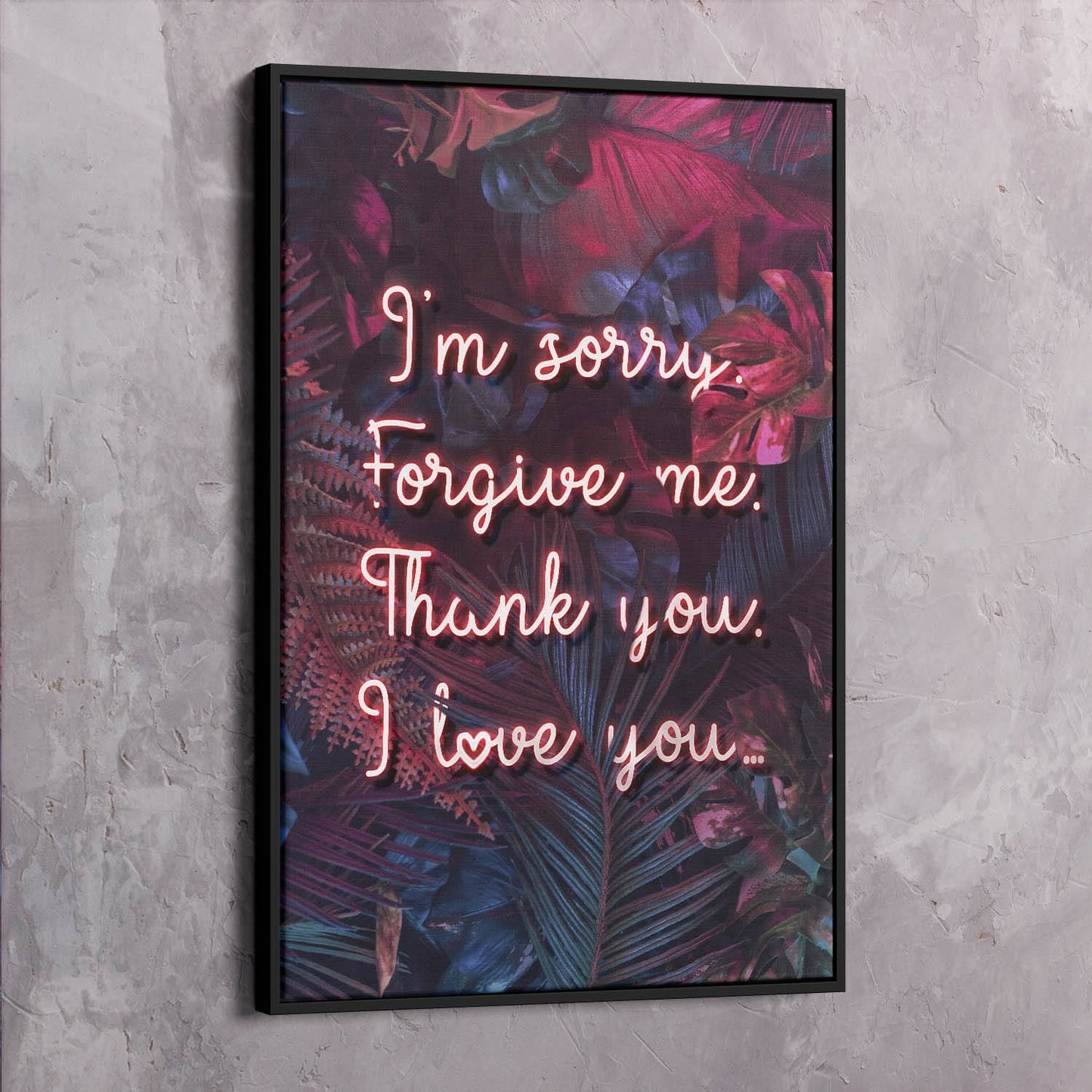 Embrace Healing with Ho'oponopono Prayer Quote Wall Art- Unlock the Power of Repentance, Forgiveness, Gratitude, and Love Canvas Art Portrait