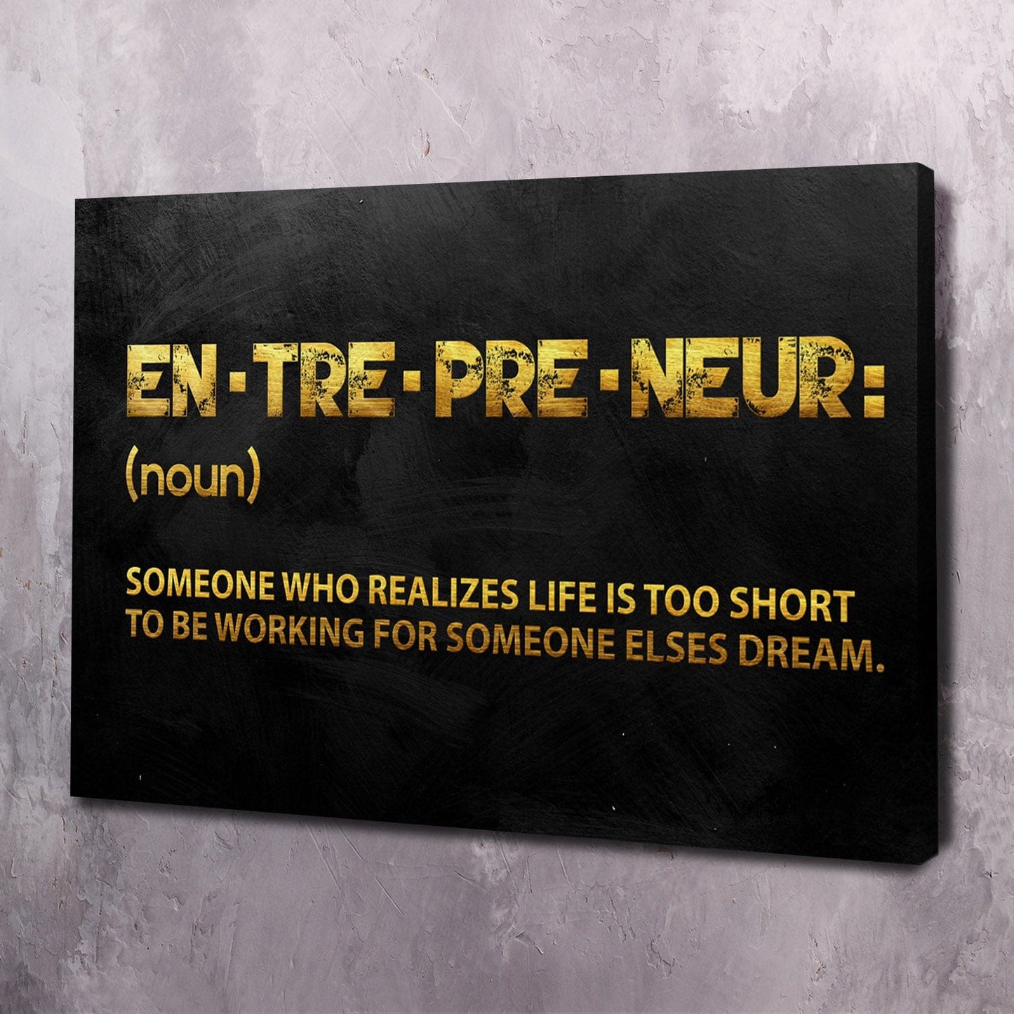 Entrepreneur Definition Wall Art | Inspirational Wall Art Motivational Wall Art Quotes Office Art | Impaktiv Exclusive Canvas Art Landscape