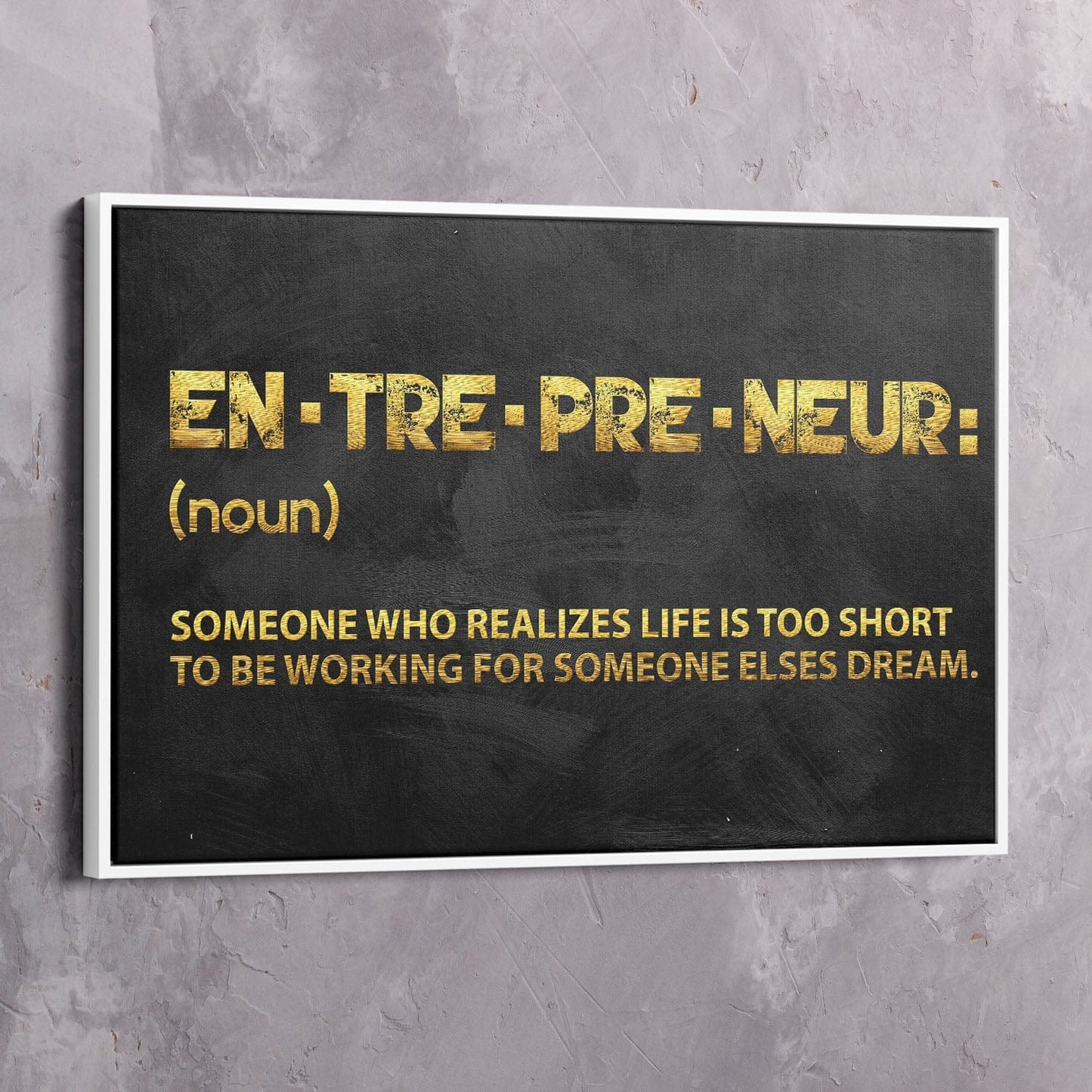 Entrepreneur Definition Wall Art | Inspirational Wall Art Motivational Wall Art Quotes Office Art | Impaktiv Exclusive Canvas Art Landscape