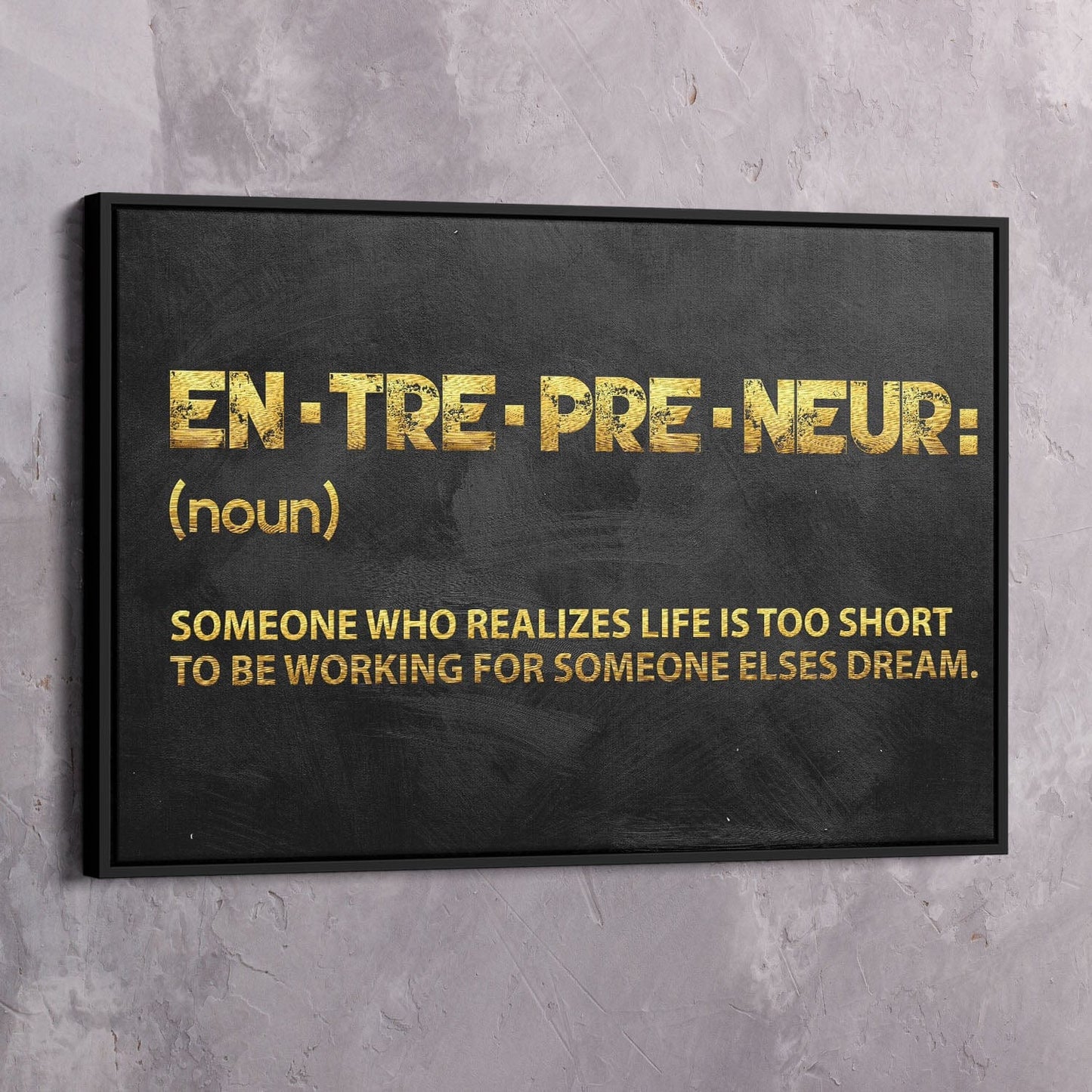 Entrepreneur Definition Wall Art | Inspirational Wall Art Motivational Wall Art Quotes Office Art | Impaktiv Exclusive Canvas Art Landscape