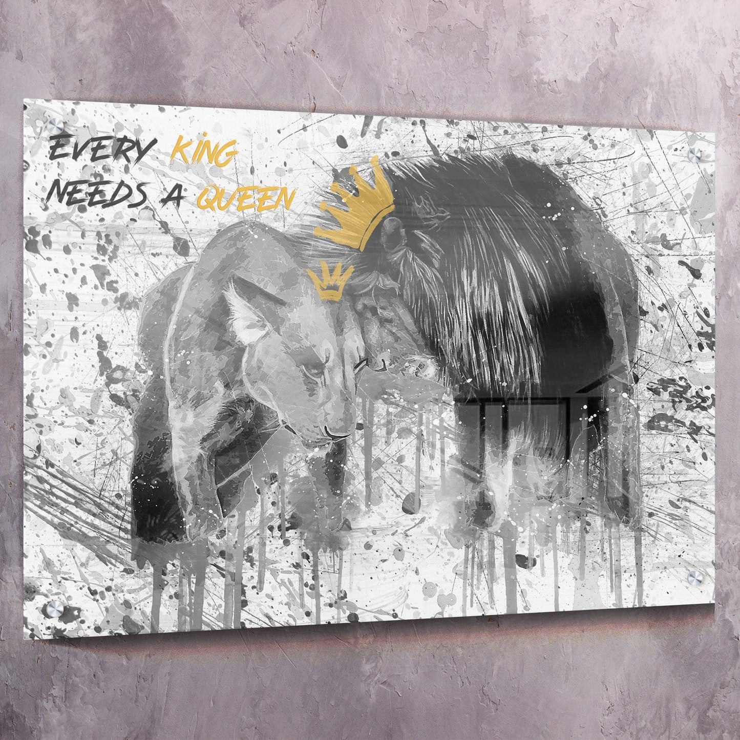 Every King Needs A Queen Wall Art | Inspirational Wall Art Motivational Wall Art Quotes Office Art | Impaktiv Exclusive Canvas Art Landscape