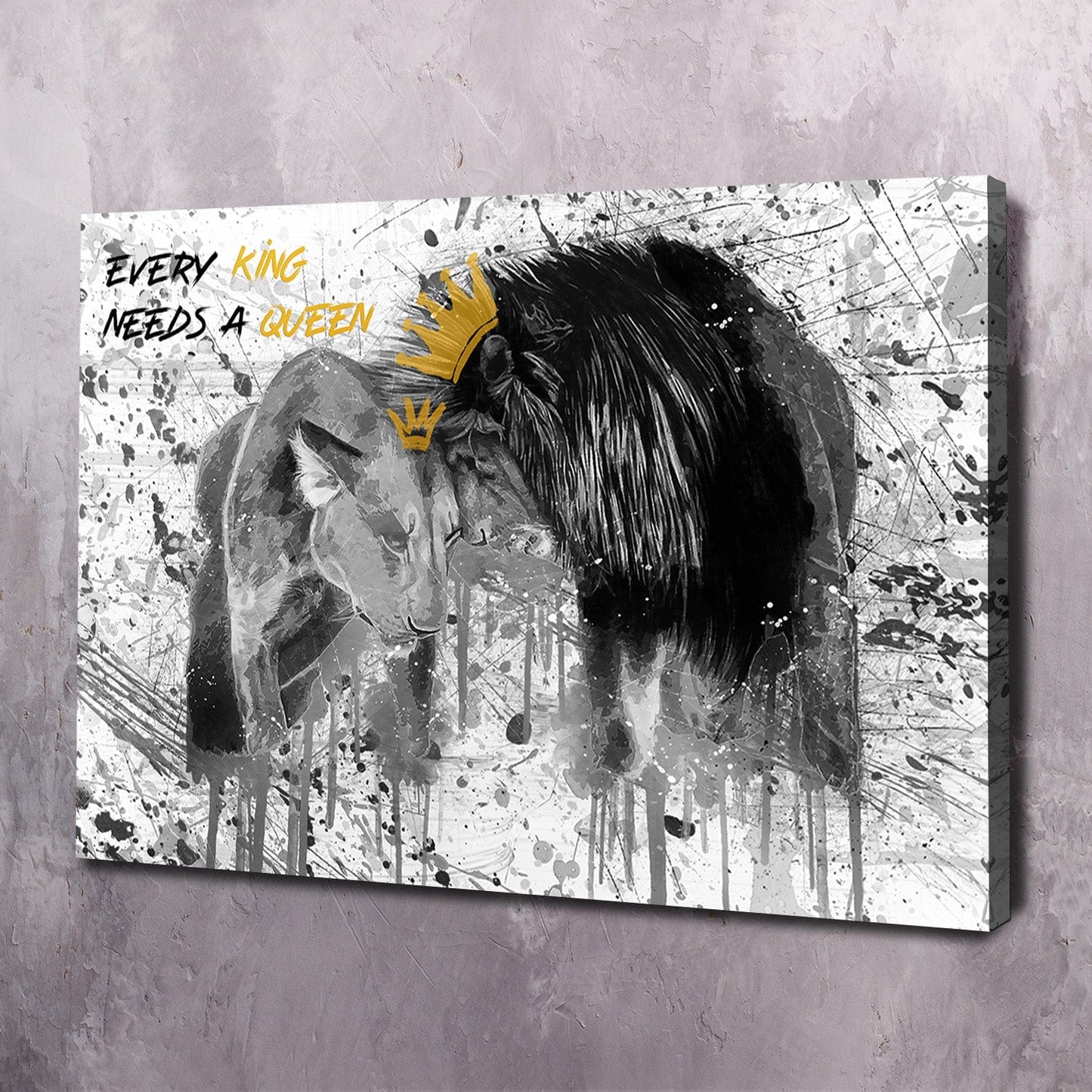 Every King Needs A Queen Wall Art | Inspirational Wall Art Motivational Wall Art Quotes Office Art | Impaktiv Exclusive Canvas Art Landscape
