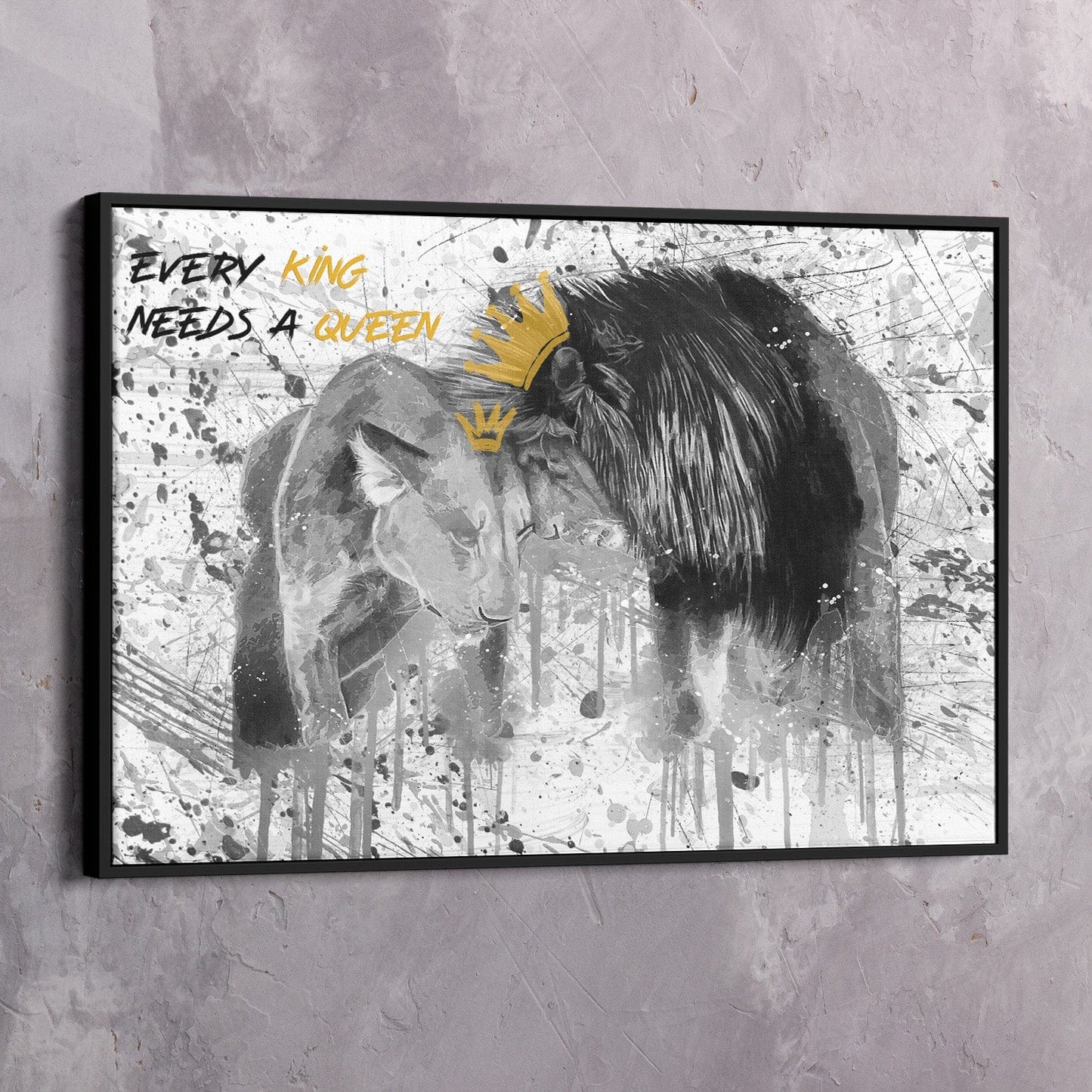 Every King Needs A Queen Wall Art | Inspirational Wall Art Motivational Wall Art Quotes Office Art | Impaktiv Exclusive Canvas Art Landscape