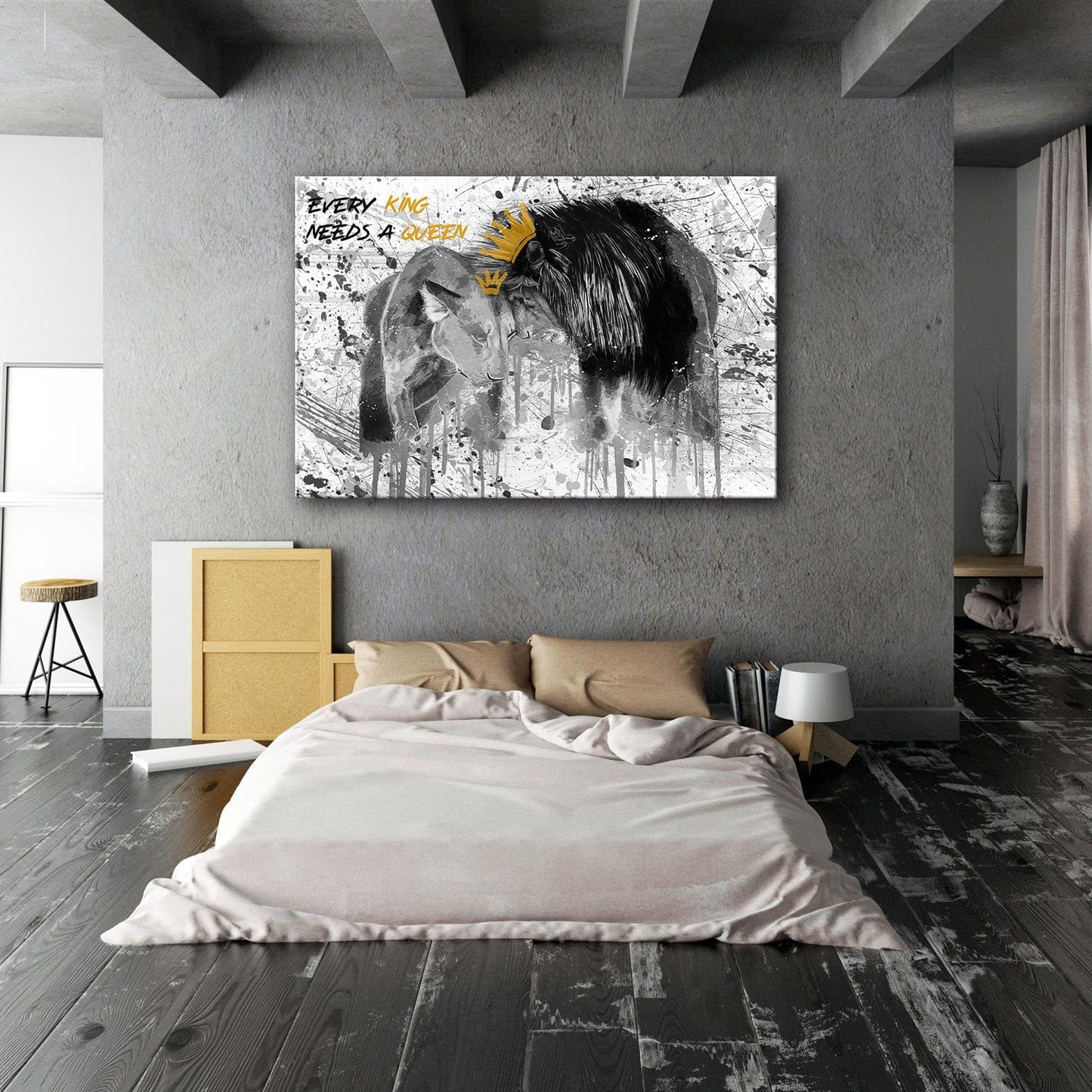 Every King Needs A Queen Wall Art | Inspirational Wall Art Motivational Wall Art Quotes Office Art | Impaktiv Exclusive Canvas Art Landscape