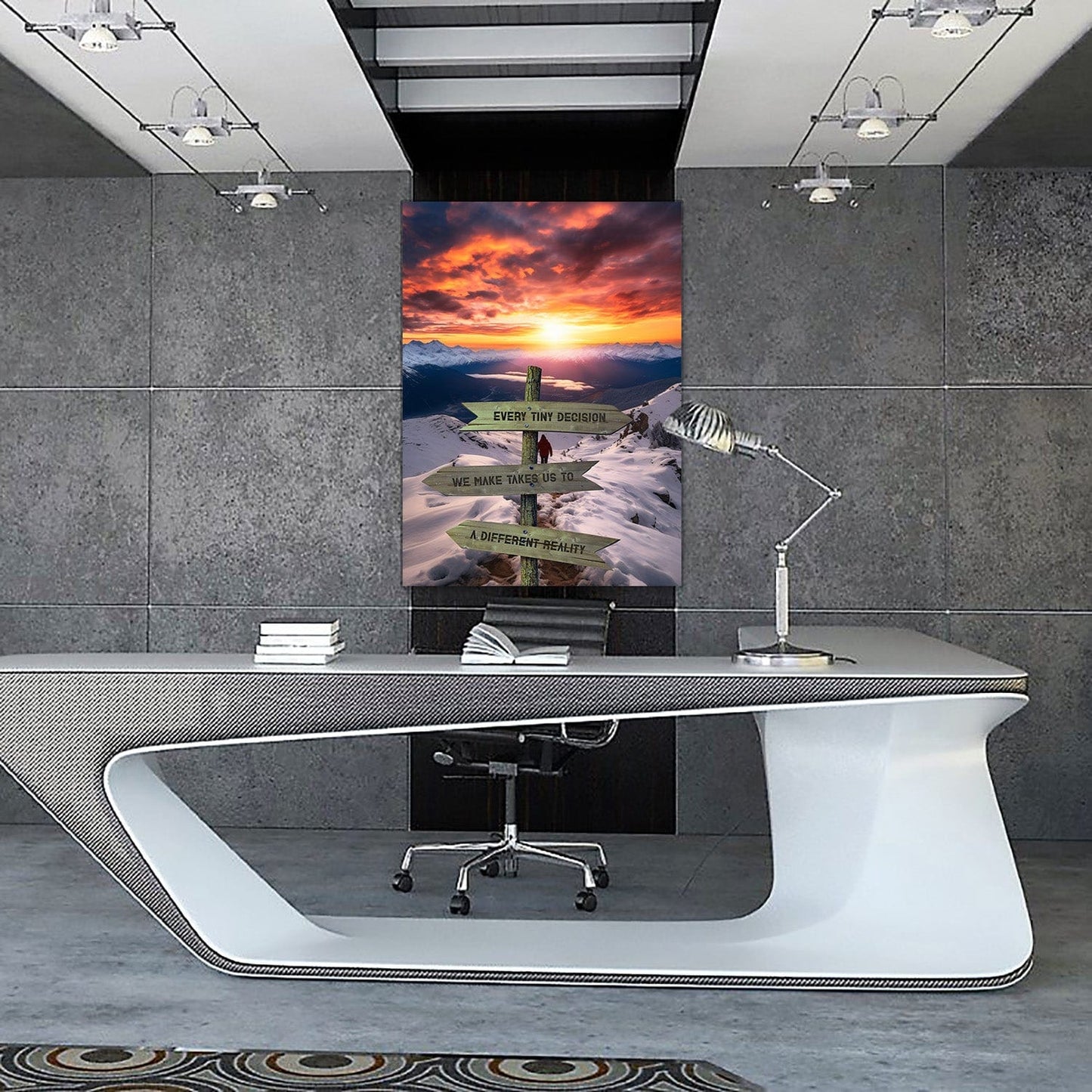 Every Tiny Decision "Crossroads of Destiny" Mountain Sunset Wall Art | Impaktiv Canvas Art Portrait