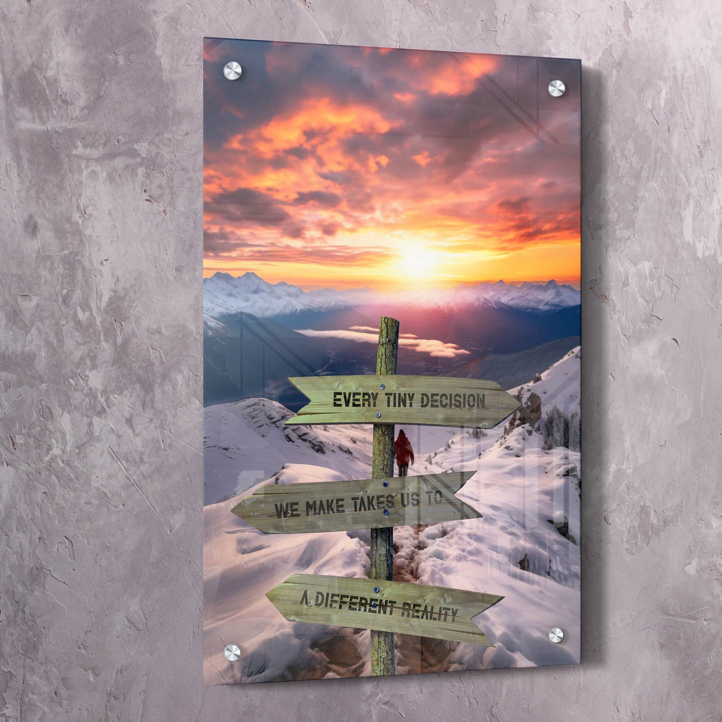 Every Tiny Decision "Crossroads of Destiny" Mountain Sunset Wall Art | Impaktiv Canvas Art Portrait