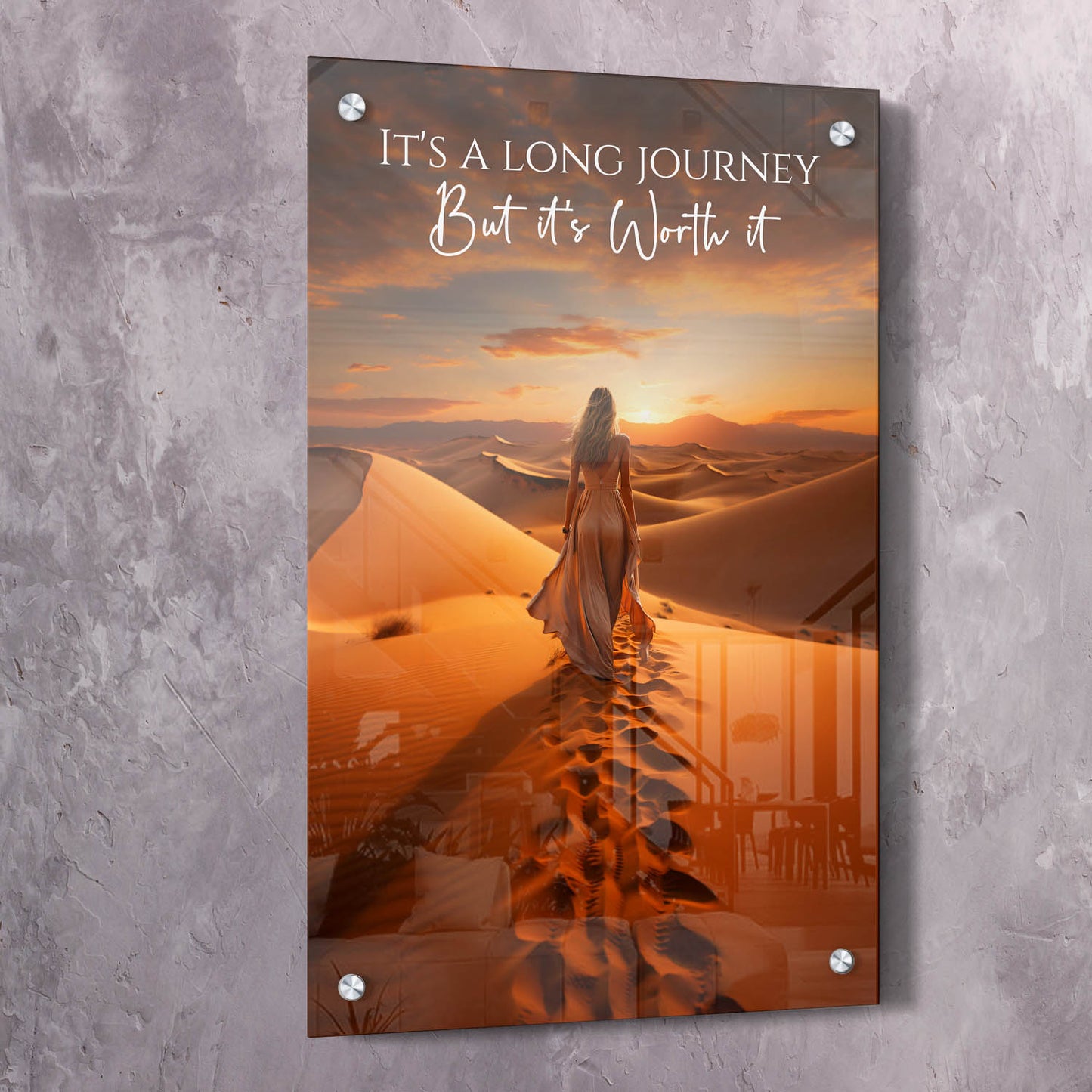 Experience the Power of Resilience: Long Journey Quote Wall Art | Impaktiv Canvas Art Portrait
