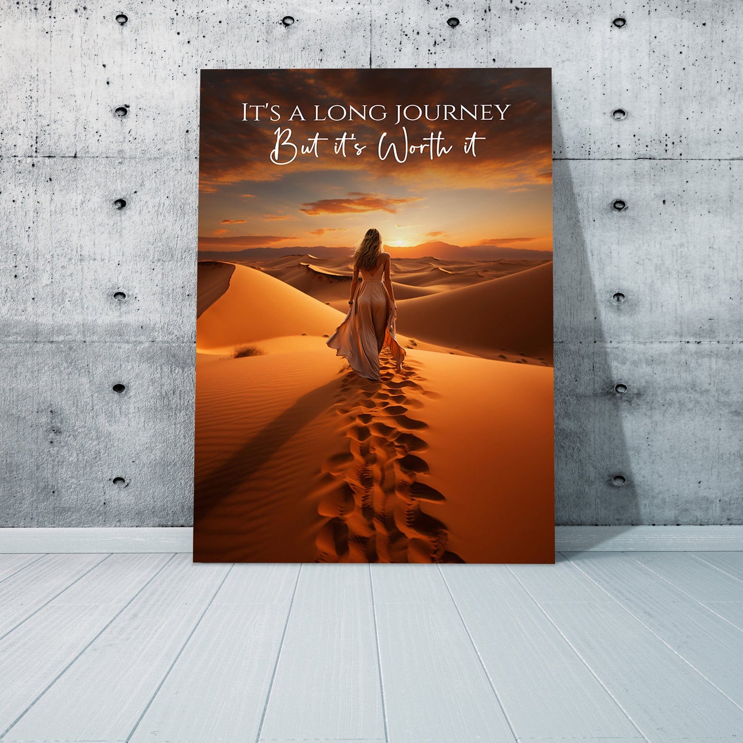 Experience the Power of Resilience: Long Journey Quote Wall Art | Impaktiv Canvas Art Portrait