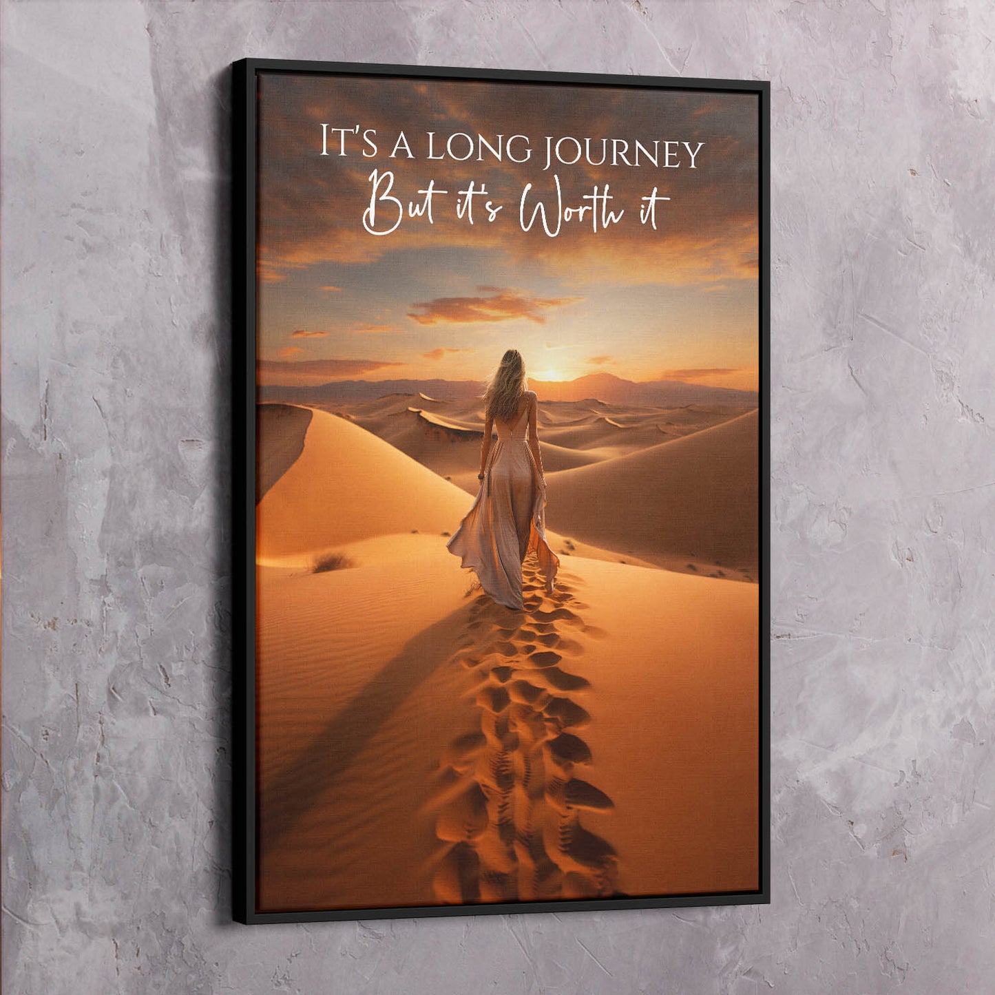 Experience the Power of Resilience: Long Journey Quote Wall Art | Impaktiv Canvas Art Portrait