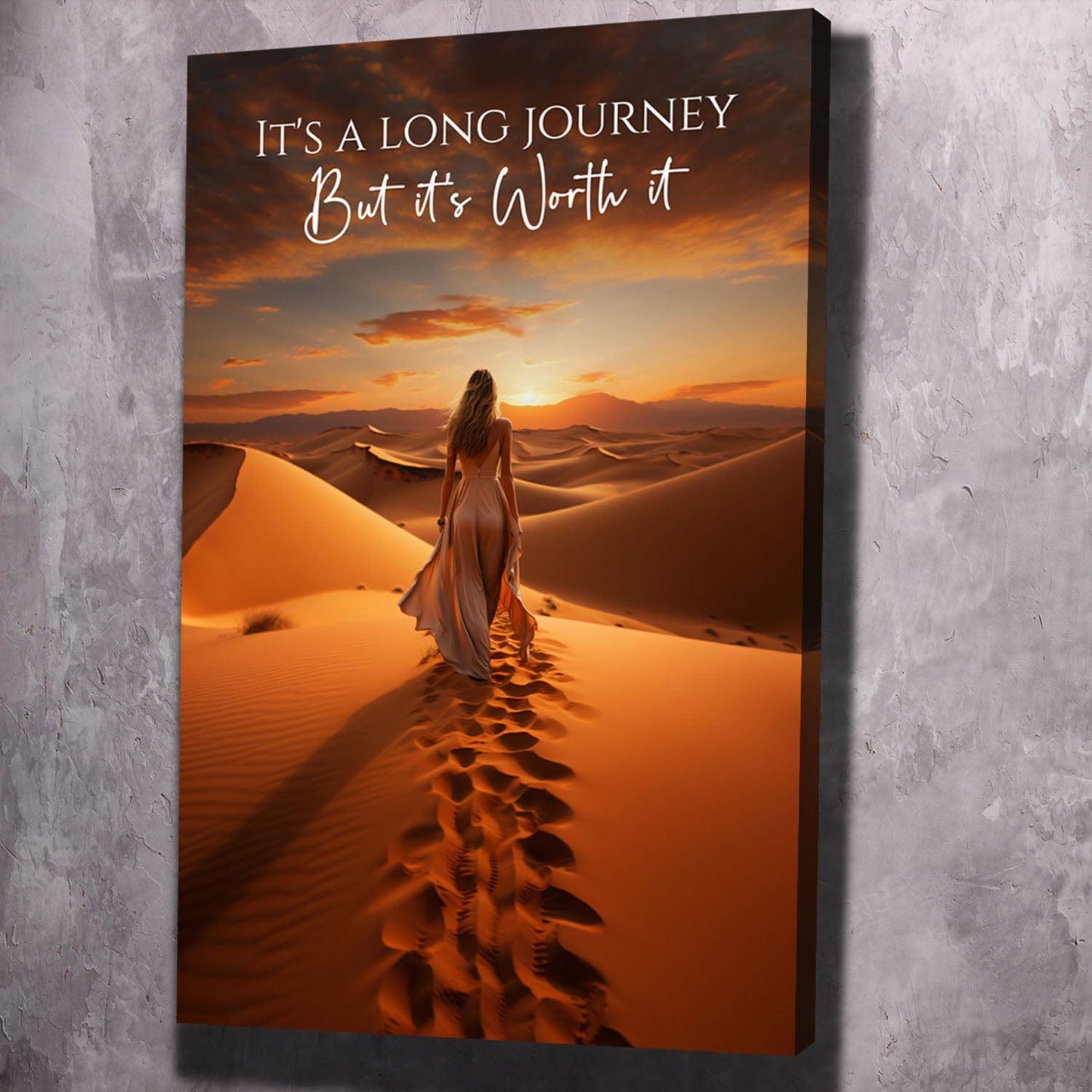 Experience the Power of Resilience: Long Journey Quote Wall Art | Impaktiv Canvas Art Portrait