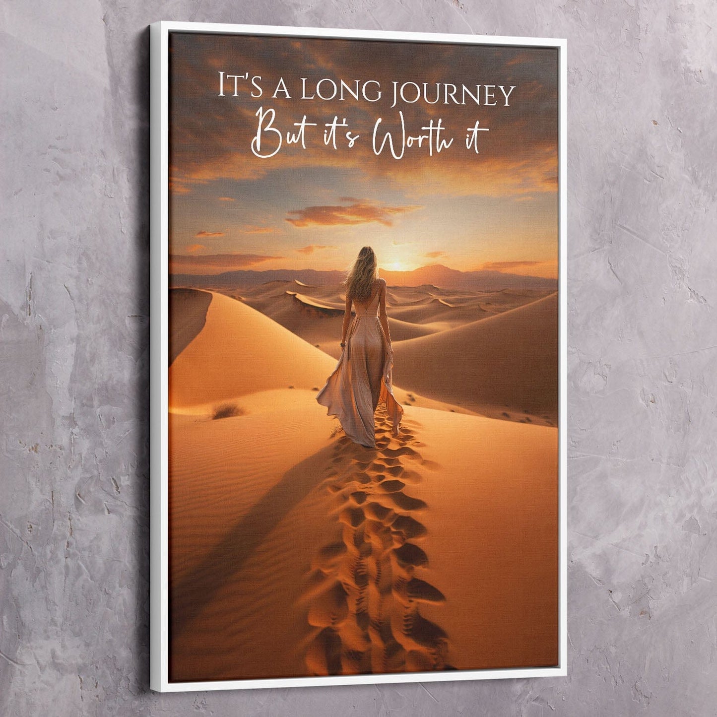 Experience the Power of Resilience: Long Journey Quote Wall Art | Impaktiv Canvas Art Portrait