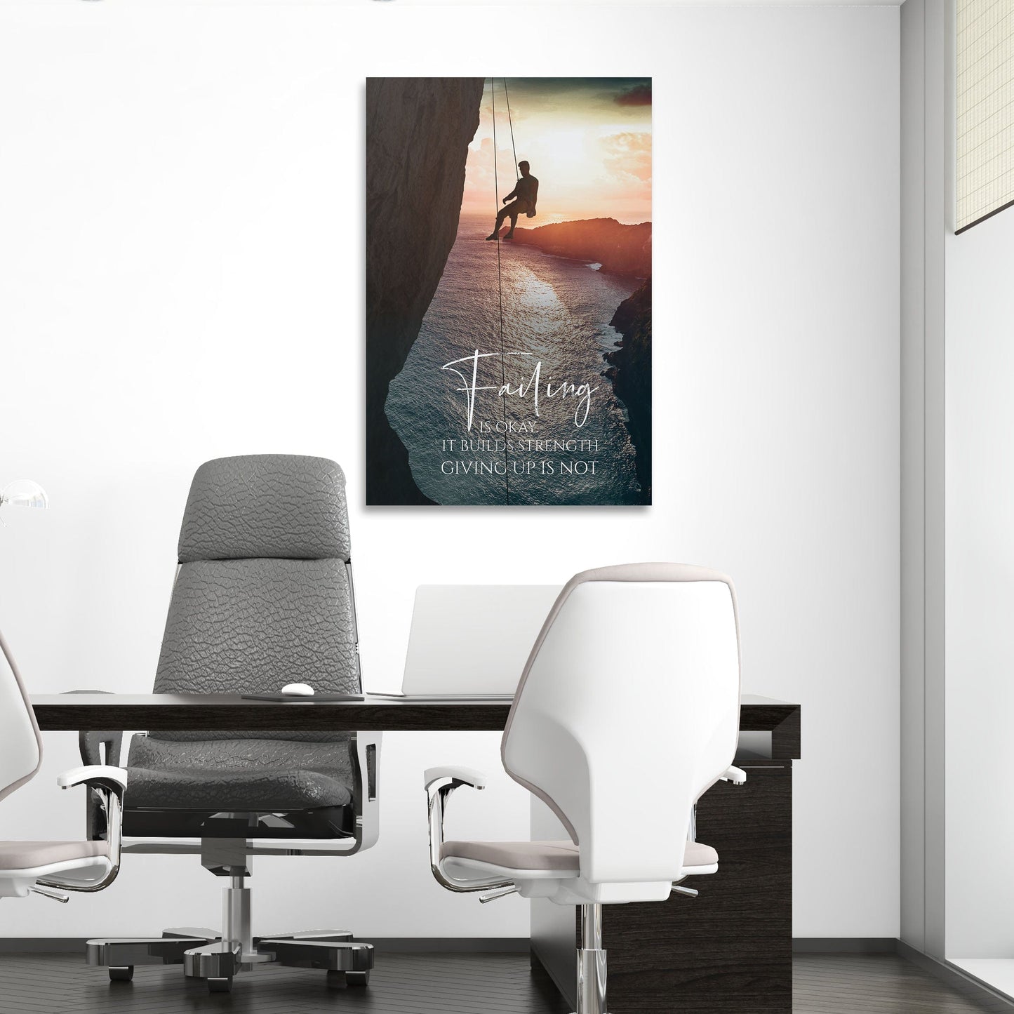 Failing Builds Strength Wall Art | Inspirational Wall Art Motivational Wall Art Quotes Office Art | Impaktiv Exclusive Canvas Art Portrait