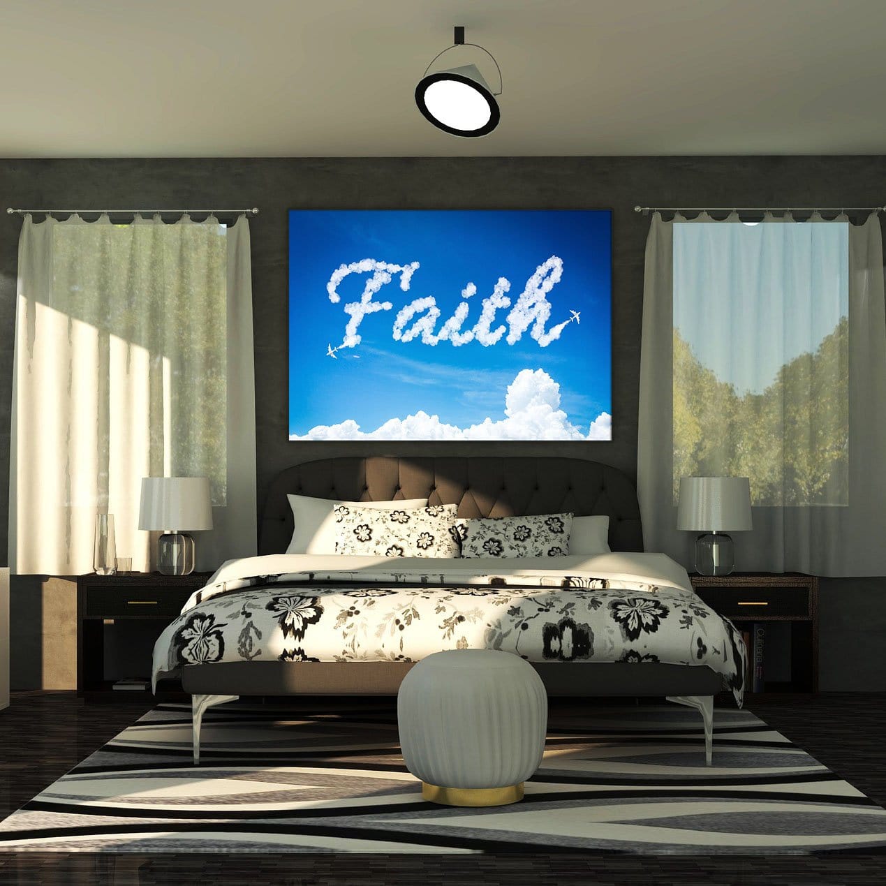 Faith Clouds Wall Art | Inspirational Wall Art Motivational Wall Art Quotes Office Art | Impaktiv Exclusive Canvas Art Landscape