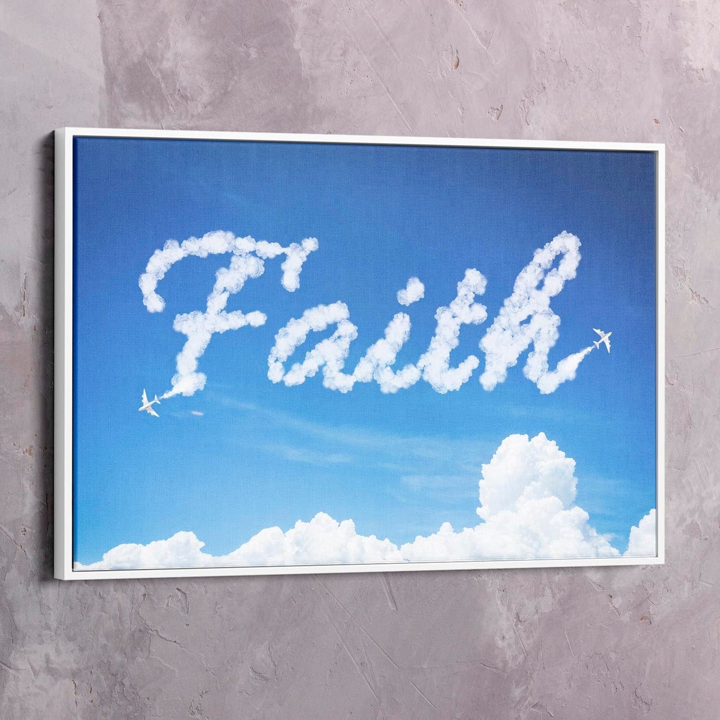 Faith Clouds Wall Art | Inspirational Wall Art Motivational Wall Art Quotes Office Art | Impaktiv Exclusive Canvas Art Landscape