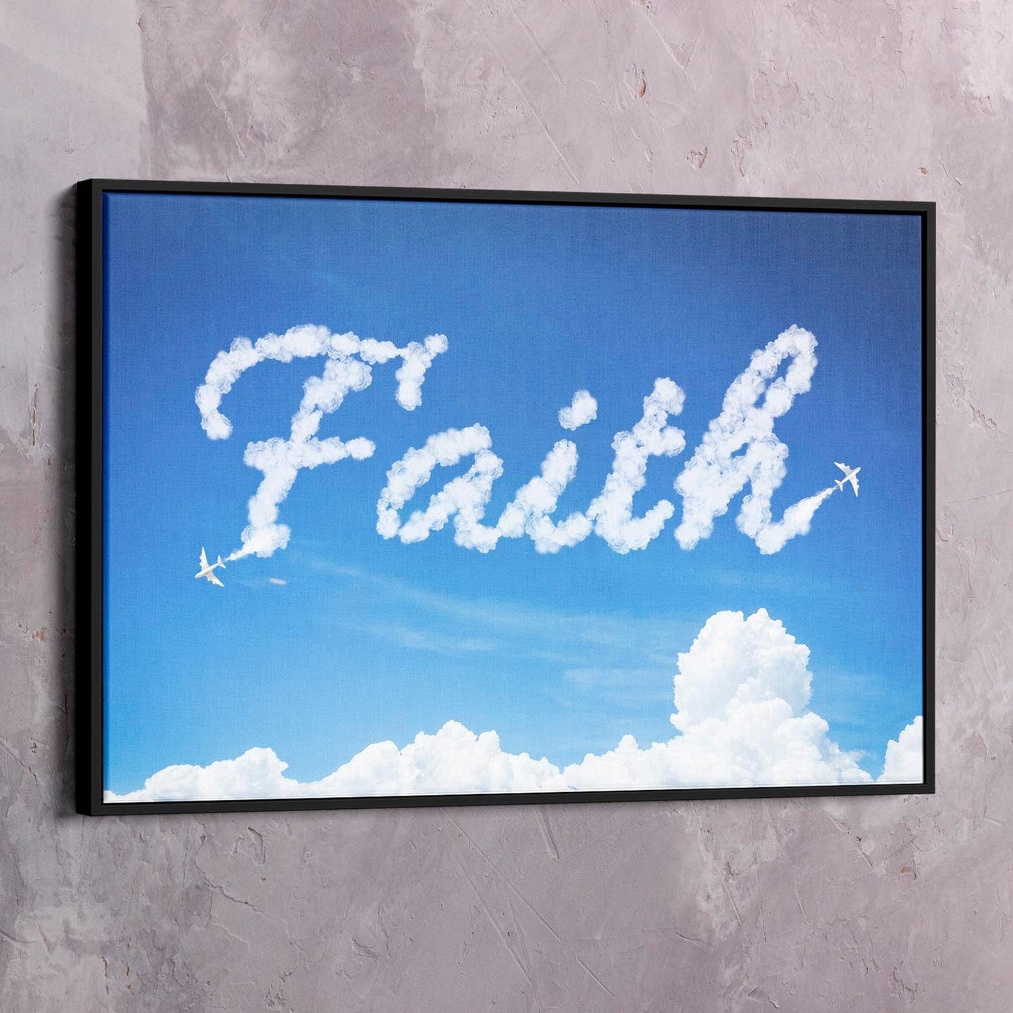 Faith Clouds Wall Art | Inspirational Wall Art Motivational Wall Art Quotes Office Art | Impaktiv Exclusive Canvas Art Landscape