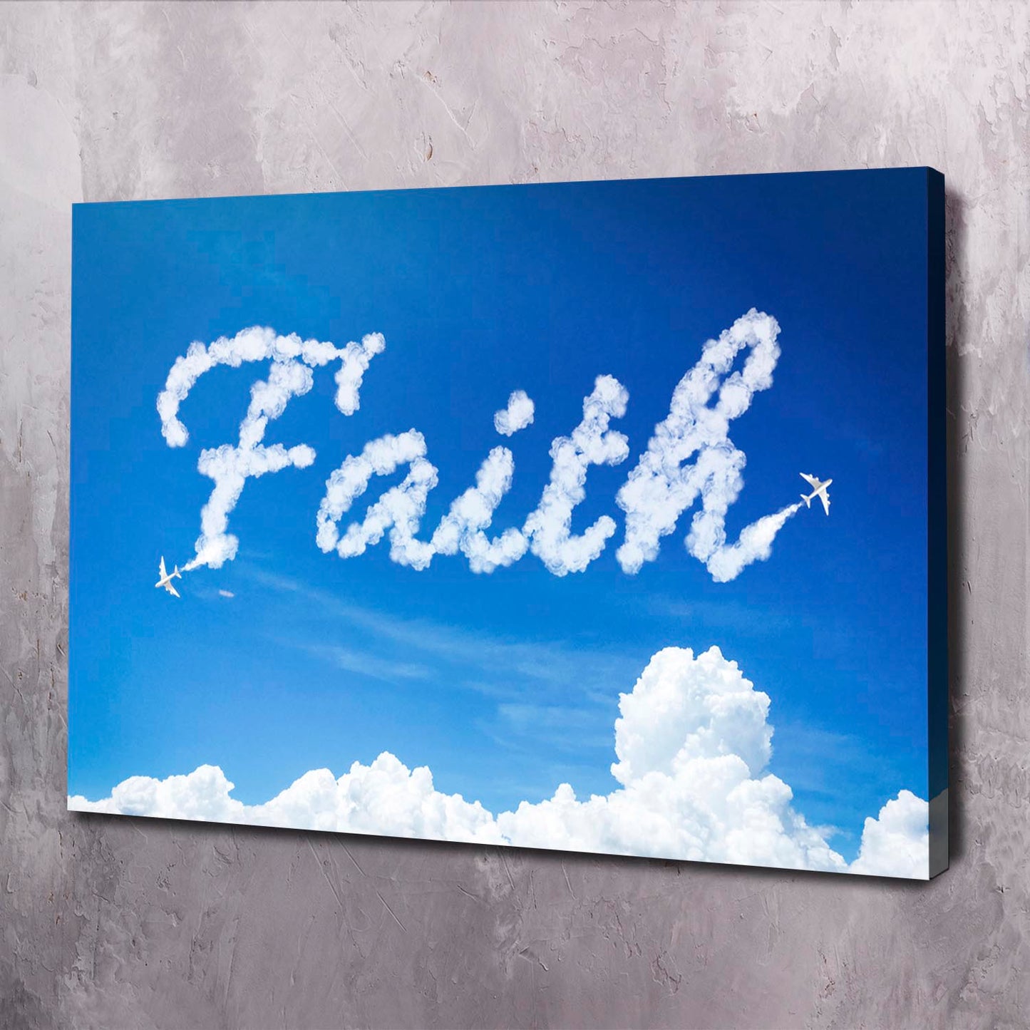 Faith Clouds Wall Art | Inspirational Wall Art Motivational Wall Art Quotes Office Art | Impaktiv Exclusive Canvas Art Landscape