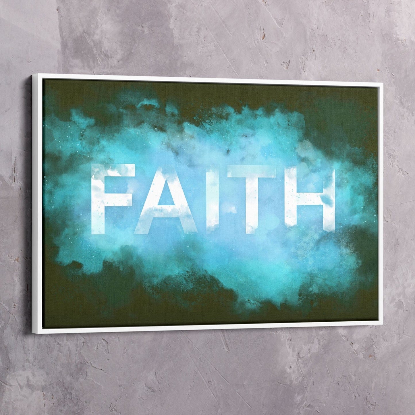 FAITH Smoke Wall Art | Inspirational Wall Art Motivational Wall Art Quotes Office Art | Impaktiv Exclusive Canvas Art Landscape