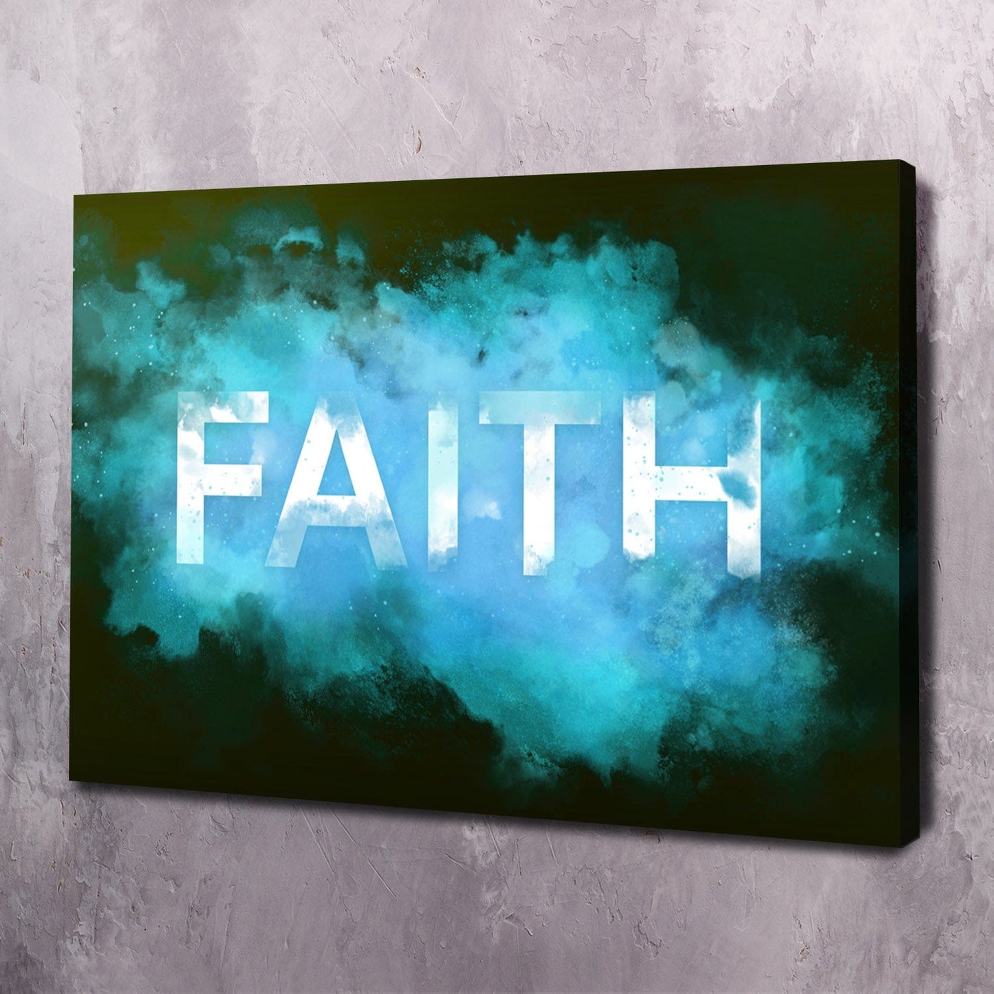 FAITH Smoke Wall Art | Inspirational Wall Art Motivational Wall Art Quotes Office Art | Impaktiv Exclusive Canvas Art Landscape