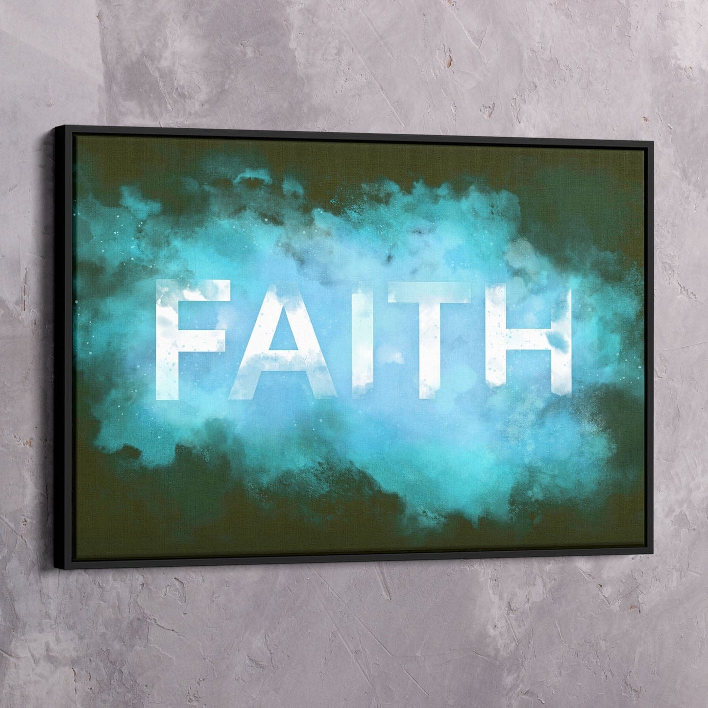 FAITH Smoke Wall Art | Inspirational Wall Art Motivational Wall Art Quotes Office Art | Impaktiv Exclusive Canvas Art Landscape
