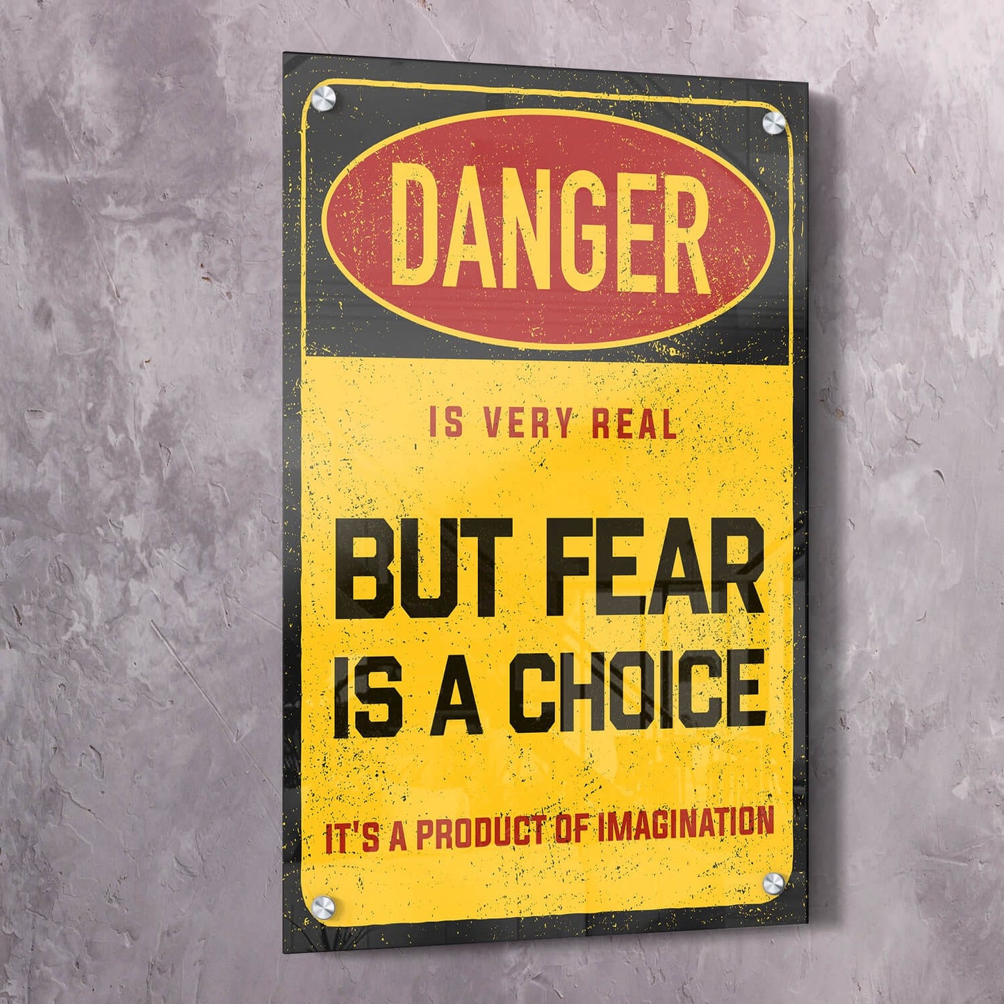 Fear is a Choice Wall Art | Inspirational Wall Art Motivational Wall Art Quotes Office Art | Impaktiv Exclusive Canvas Art Portrait