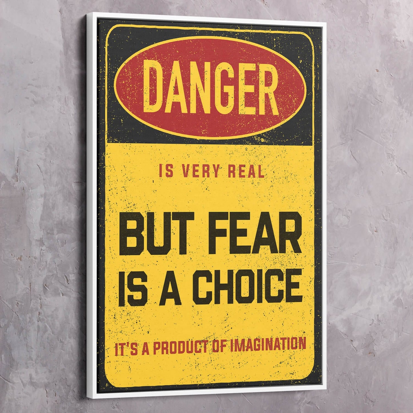 Fear is a Choice Wall Art | Inspirational Wall Art Motivational Wall Art Quotes Office Art | Impaktiv Exclusive Canvas Art Portrait