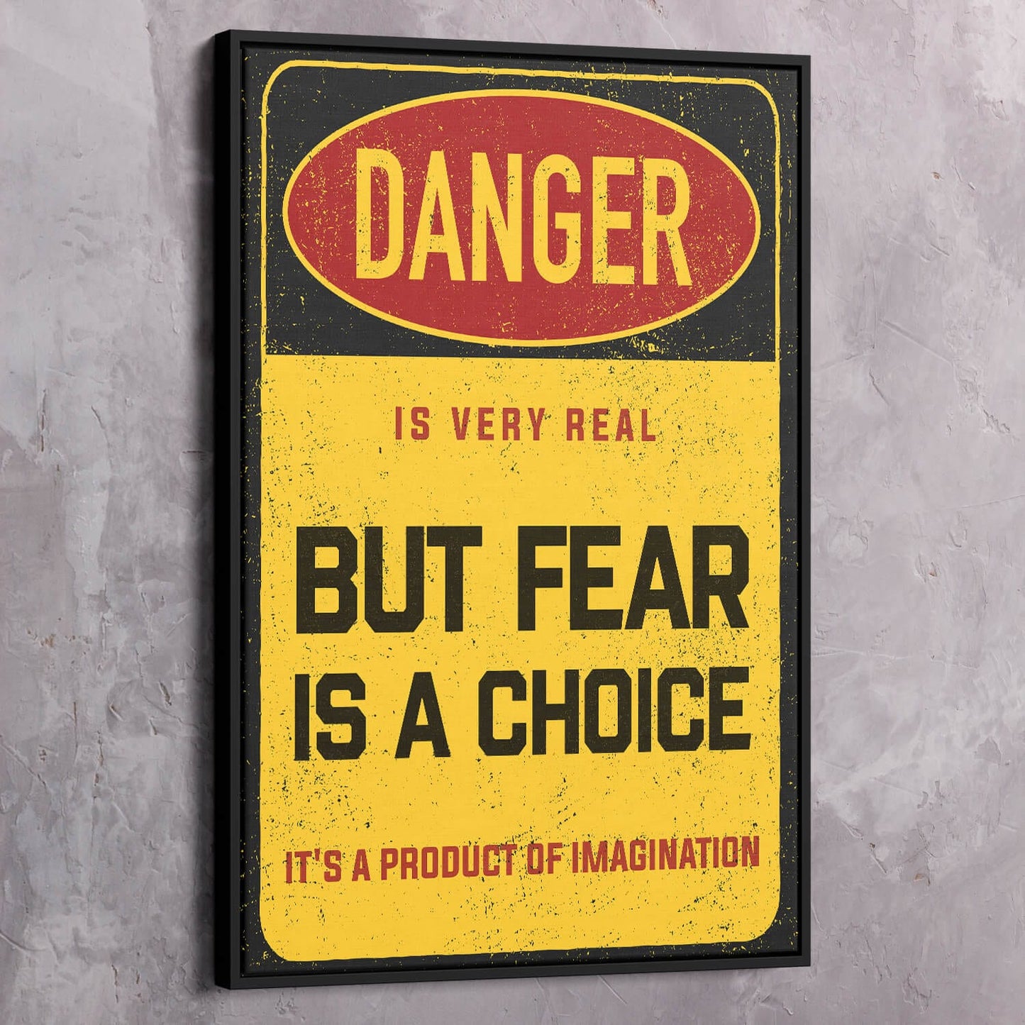Fear is a Choice Wall Art | Inspirational Wall Art Motivational Wall Art Quotes Office Art | Impaktiv Exclusive Canvas Art Portrait