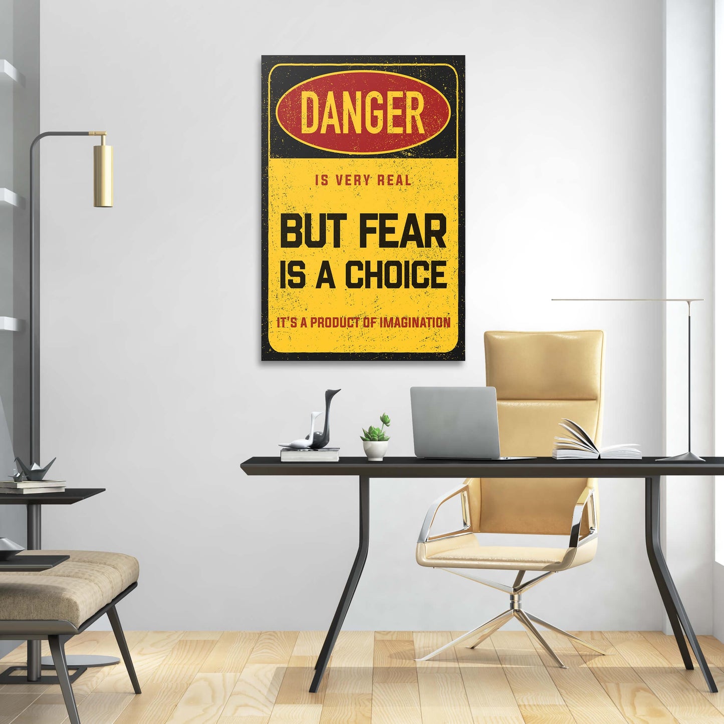 Fear is a Choice Wall Art | Inspirational Wall Art Motivational Wall Art Quotes Office Art | Impaktiv Exclusive Canvas Art Portrait