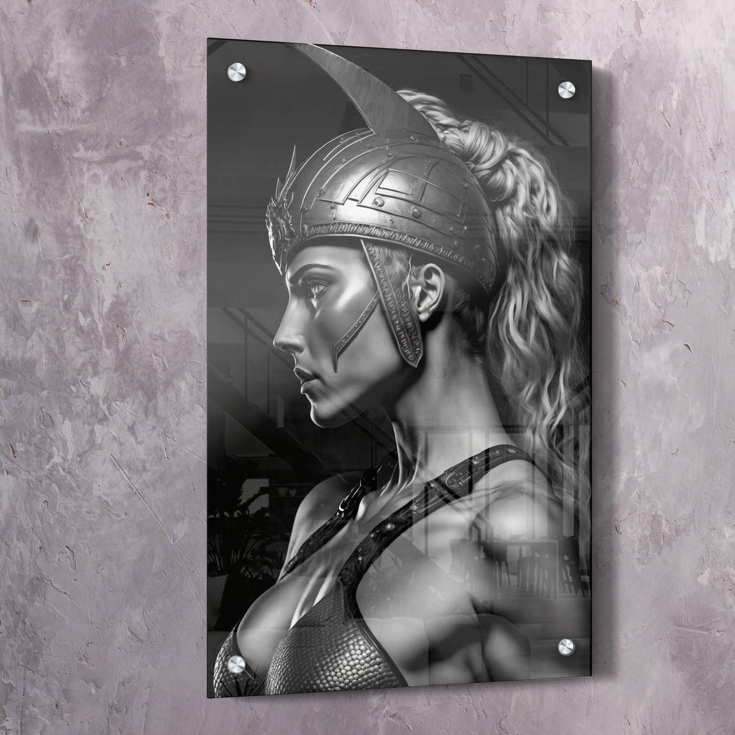 Female Warrior - You���ll Never Win Your War Quote Wall Art | Inspirational Wall Art Motivational Wall Art Quotes Office Art | Impaktiv Exclusive Canvas Art Portrait