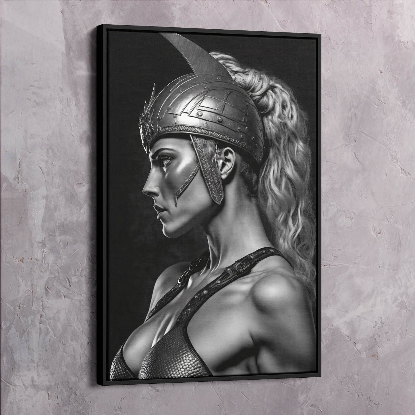 Female Warrior - You���������ll Never Win Your War Quote Wall Art | Inspirational Wall Art Motivational Wall Art Quotes Office Art | Impaktiv Exclusive Canvas Art Portrait