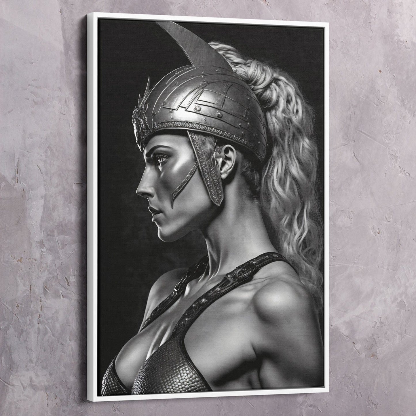 Female Warrior - You���ll Never Win Your War Quote Wall Art | Inspirational Wall Art Motivational Wall Art Quotes Office Art | Impaktiv Exclusive Canvas Art Portrait