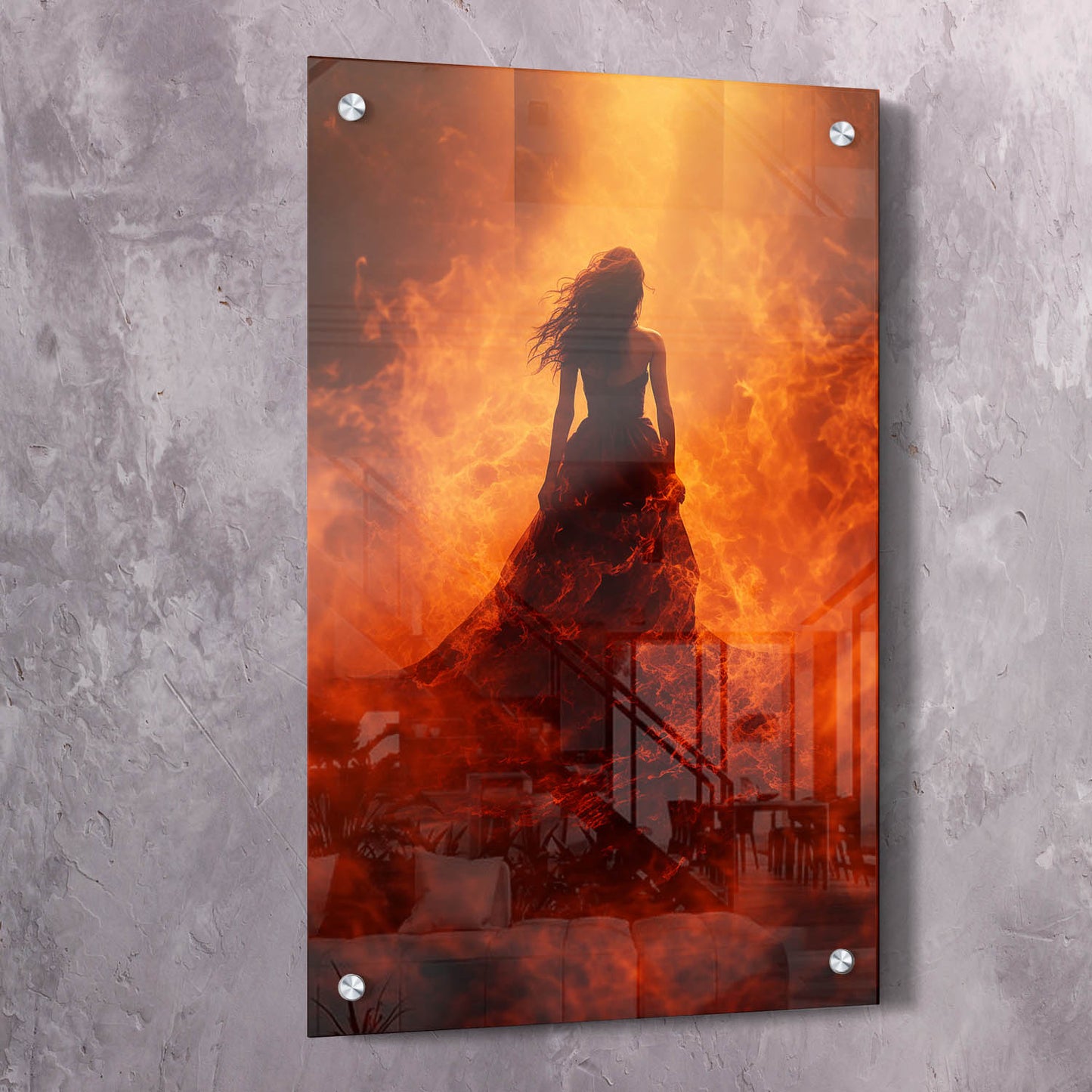 Flames of Regret - Person Could Have Become Quote Wall Art | Inspirational Wall Art Motivational Wall Art Quotes Office Art | Impaktiv Exclusive Canvas Art Portrait