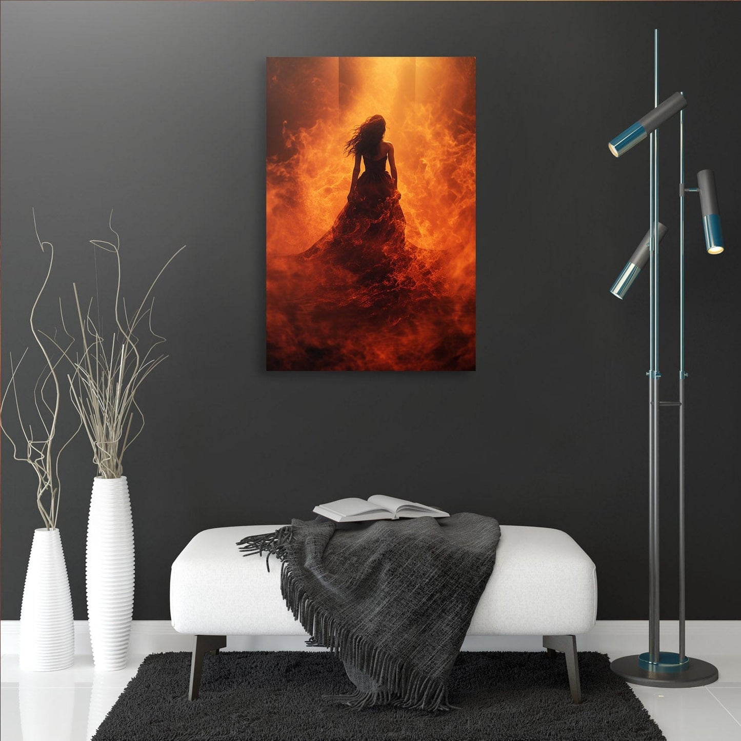 Flames of Regret - Person Could Have Become Quote Wall Art | Inspirational Wall Art Motivational Wall Art Quotes Office Art | Impaktiv Exclusive Canvas Art Portrait