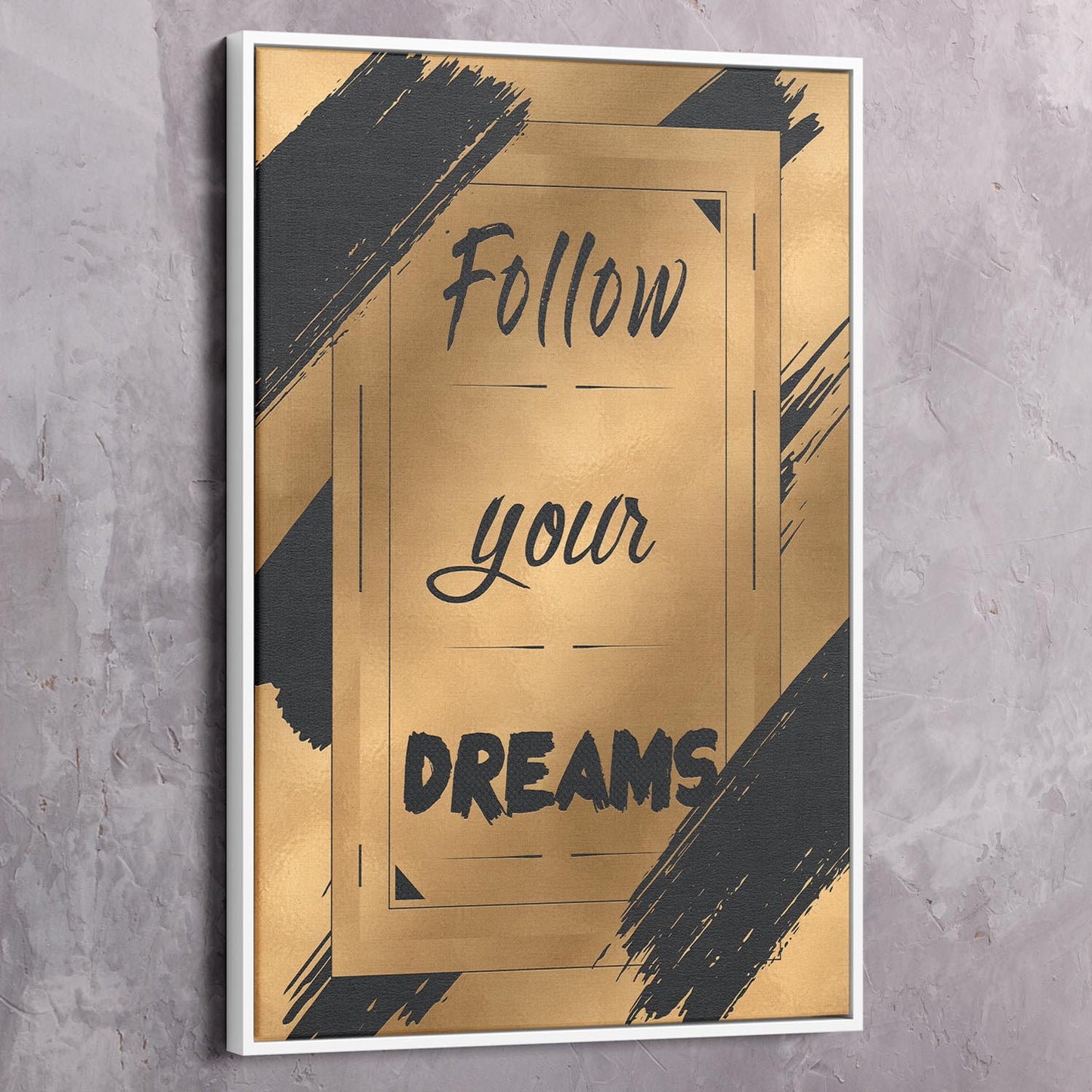 Follow Your Dreams Wall Art | Inspirational Wall Art Motivational Wall Art Quotes Office Art | Impaktiv Exclusive Canvas Art Portrait
